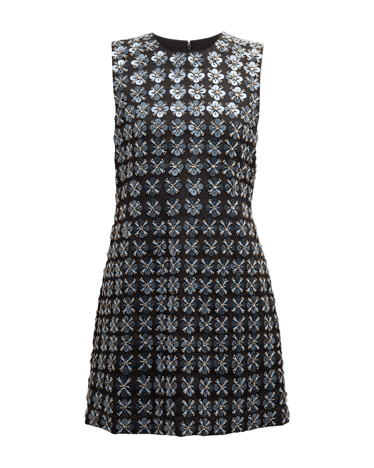 Tanya Taylor Abigail Sequined Flower Sleeveless Mini Dress