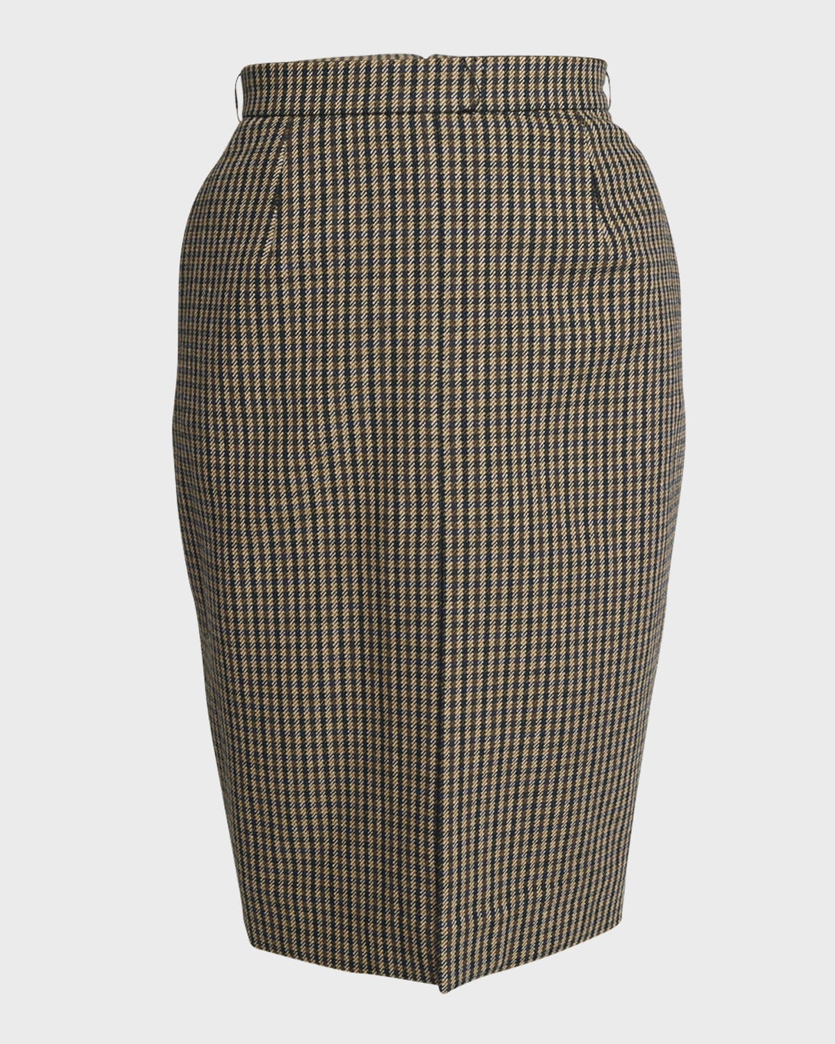 Saint Laurent Check Front-Slit Pencil Skirt