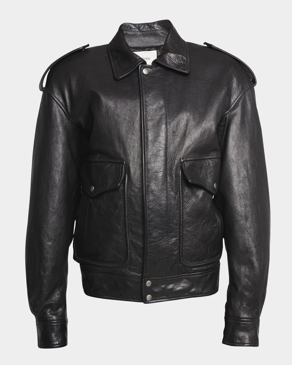 Saint Laurent Oversized Leather Flight Jacket