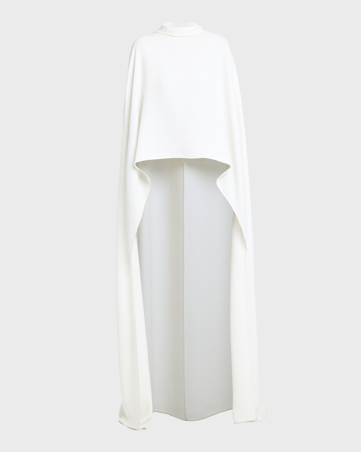 Valentino Garavani Flowy Long Cape Top with Tie Neck