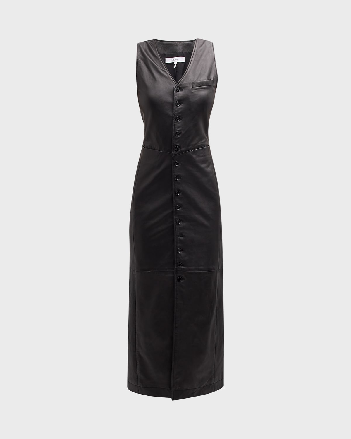 FRAME Leather Vest Midi Dress