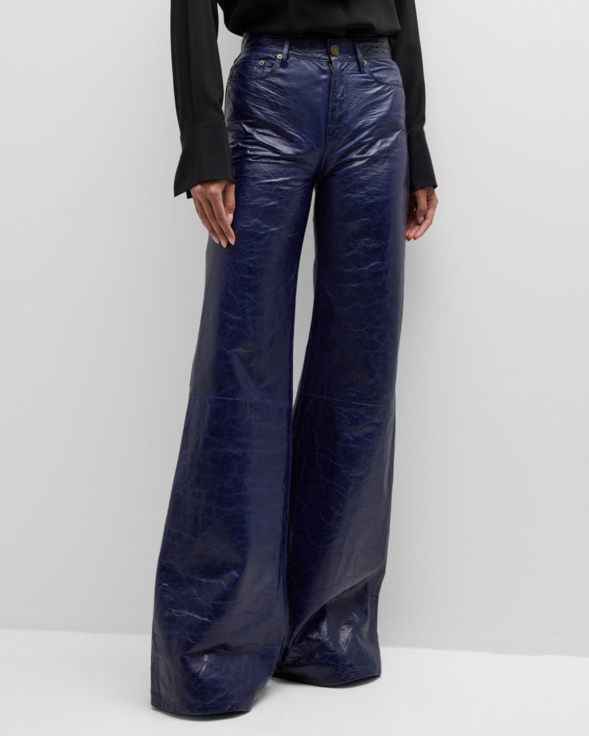 FRAME Le Palazzo Leather Pants