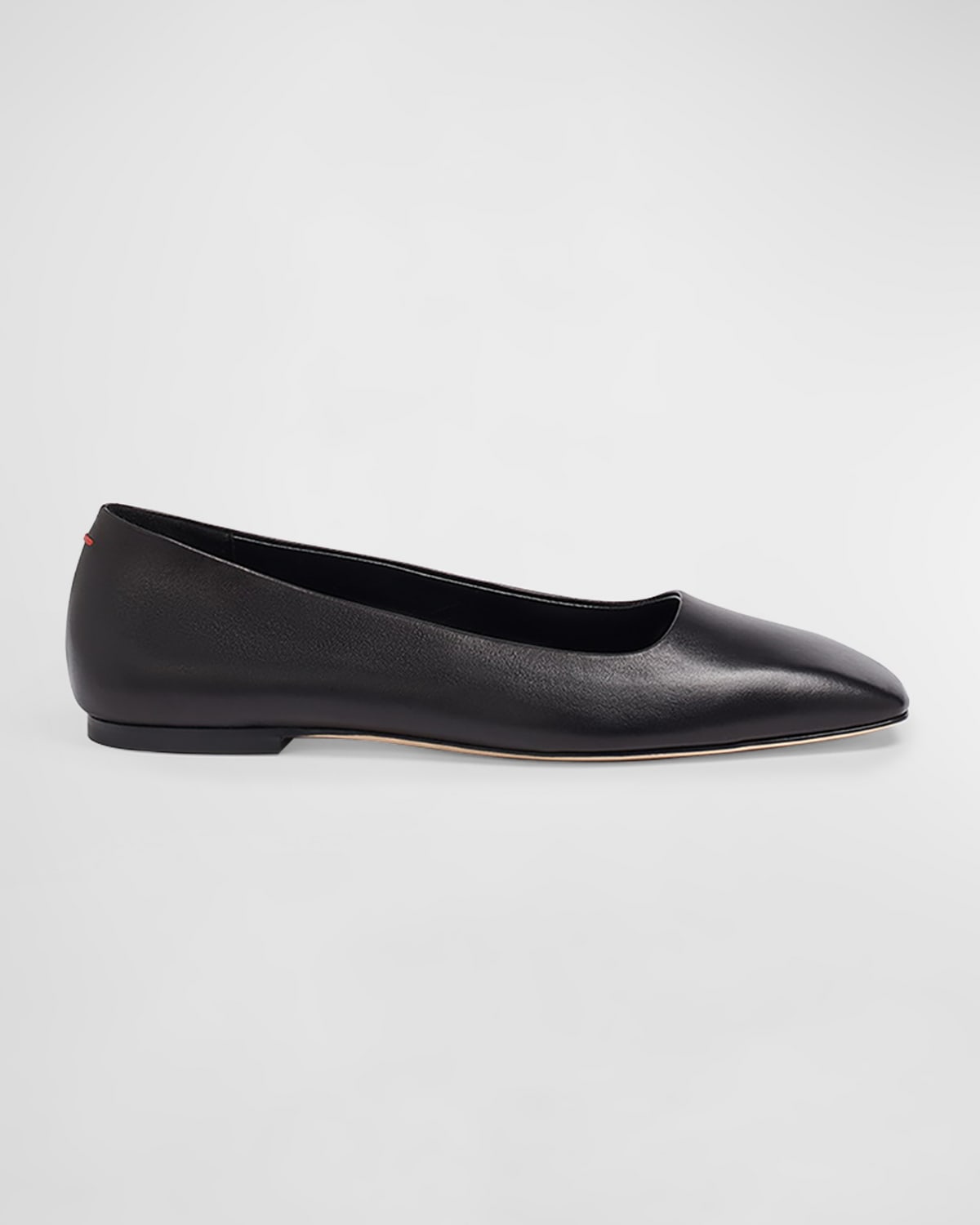 Aeyde Ida Leather Square-Toe Ballerina Flats