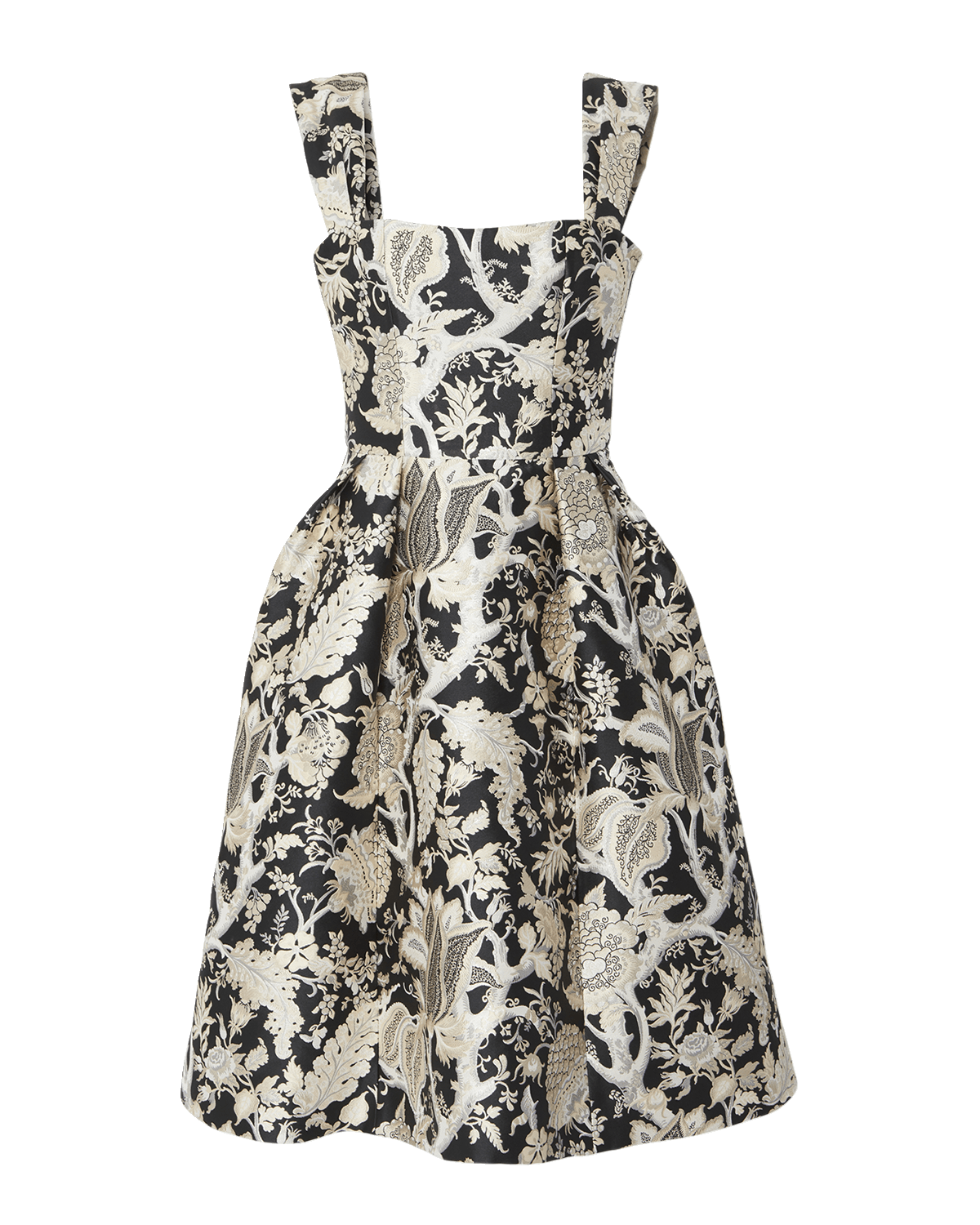 Carolina Herrera Thick Gathered Strap Midi Dress