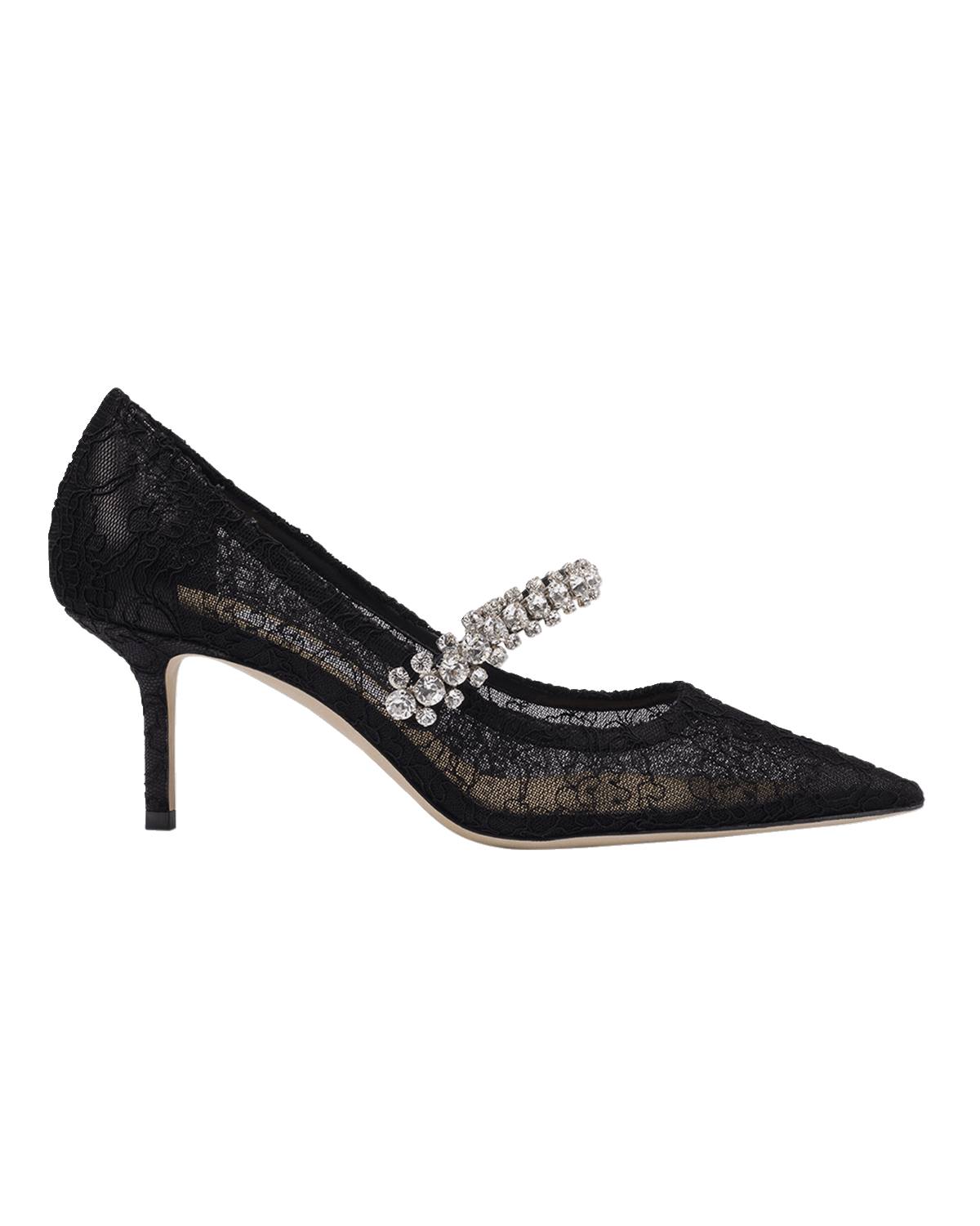 Jimmy Choo Bing Lace Crystal-Strap Pumps