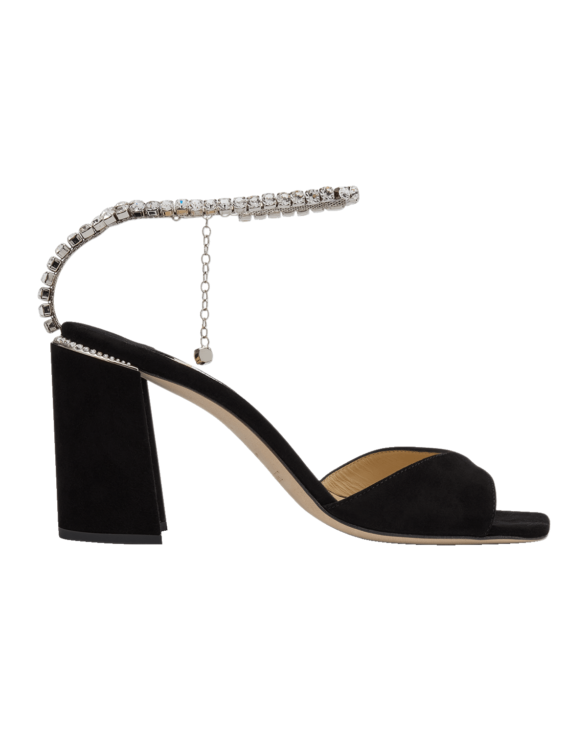 Jimmy Choo Saeda Suede Crystal Ankle-Strap Sandals