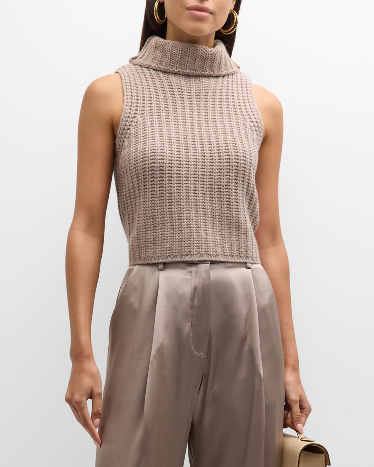 Sablyn Cashmere Turtleneck Tank Top