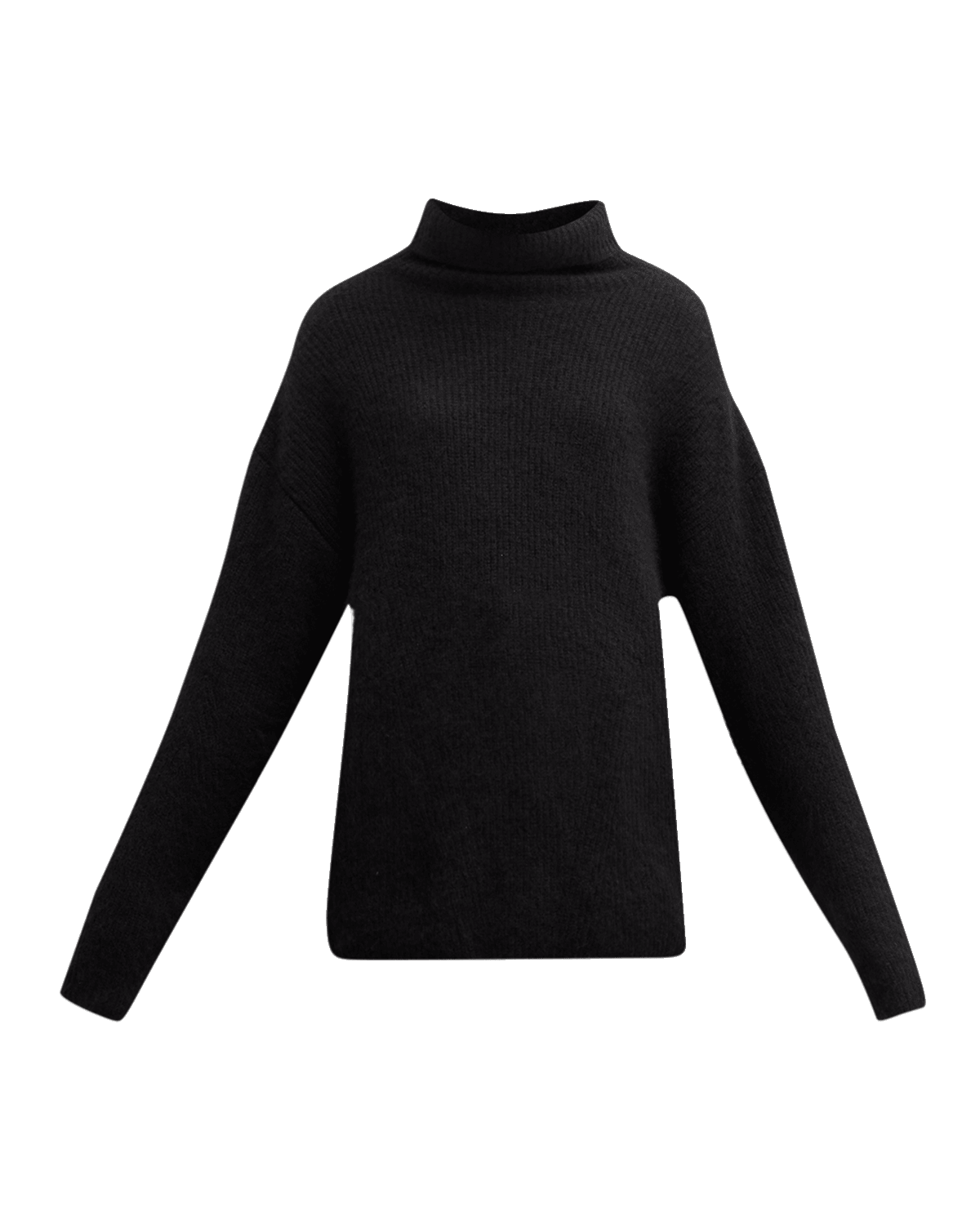 LAPOINTE Airy Cashmere Silk Ribbed Turtleneck Sweater