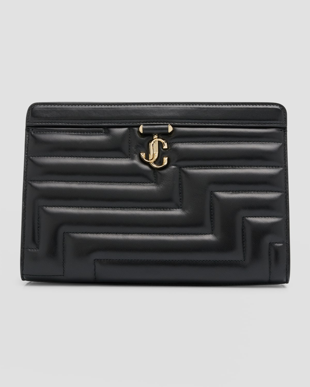 Jimmy Choo Avenue Quilted Leather Pouch Clutch Bag