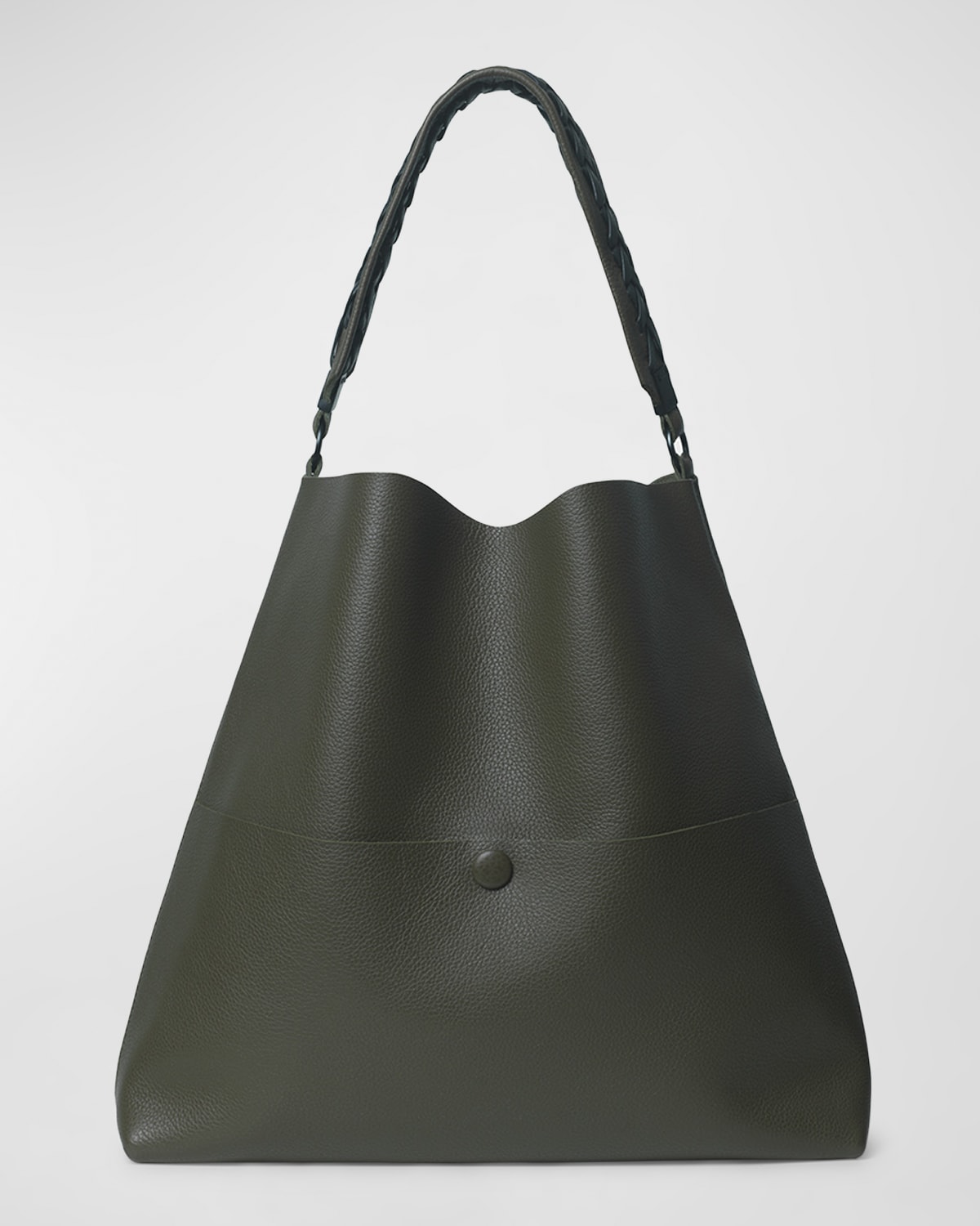 Callista Grained Leather Slim Medium Tote Bag