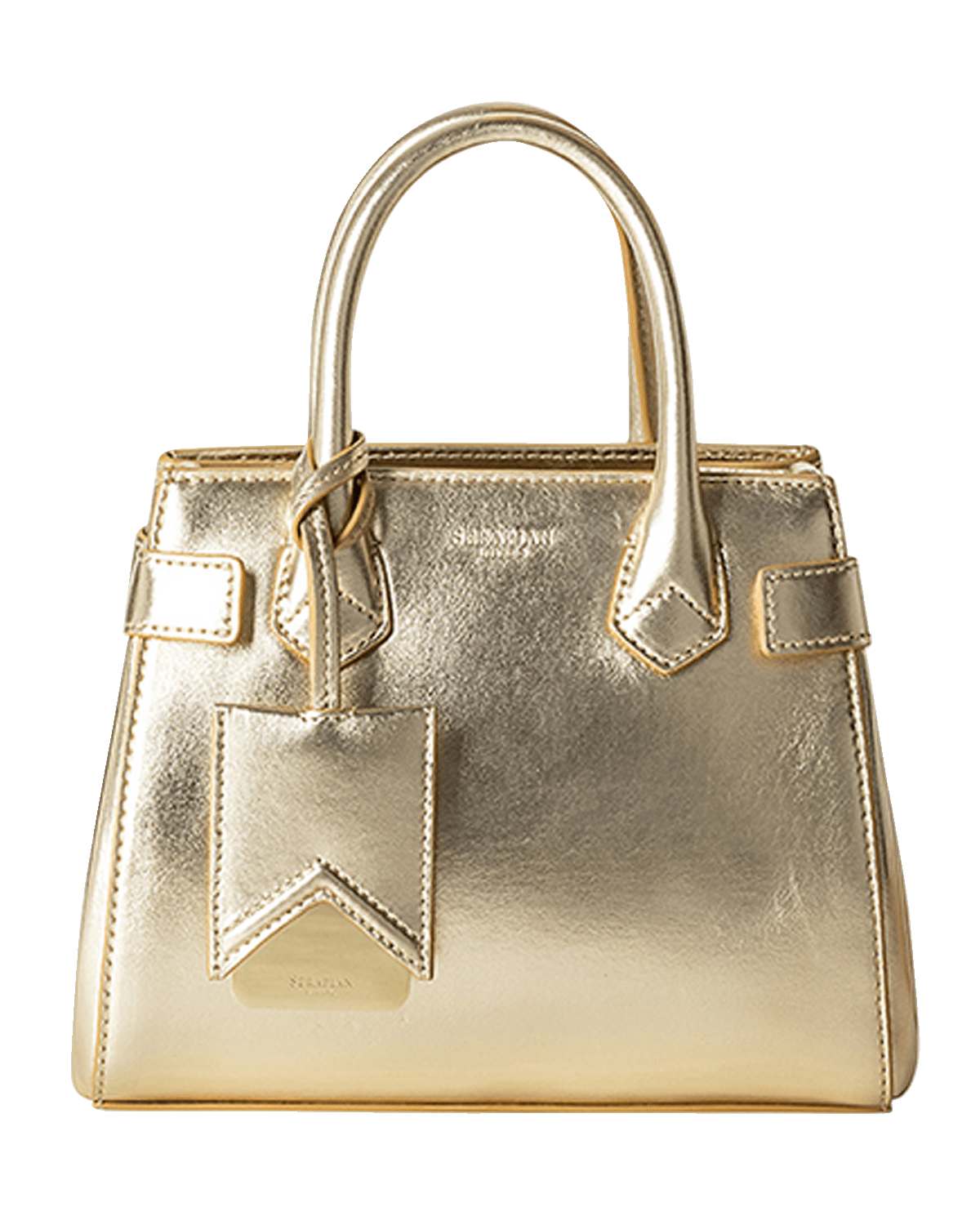 Serapian Meline Mini Metallic Leather Top-Handle Bag