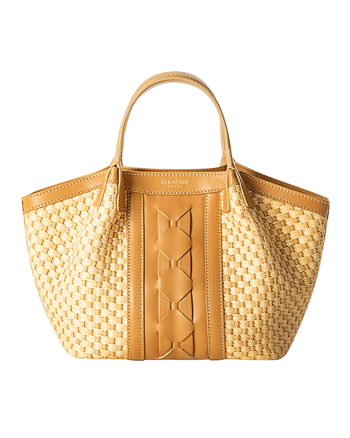 Serapian Secret Mini Raffia Tote Bag