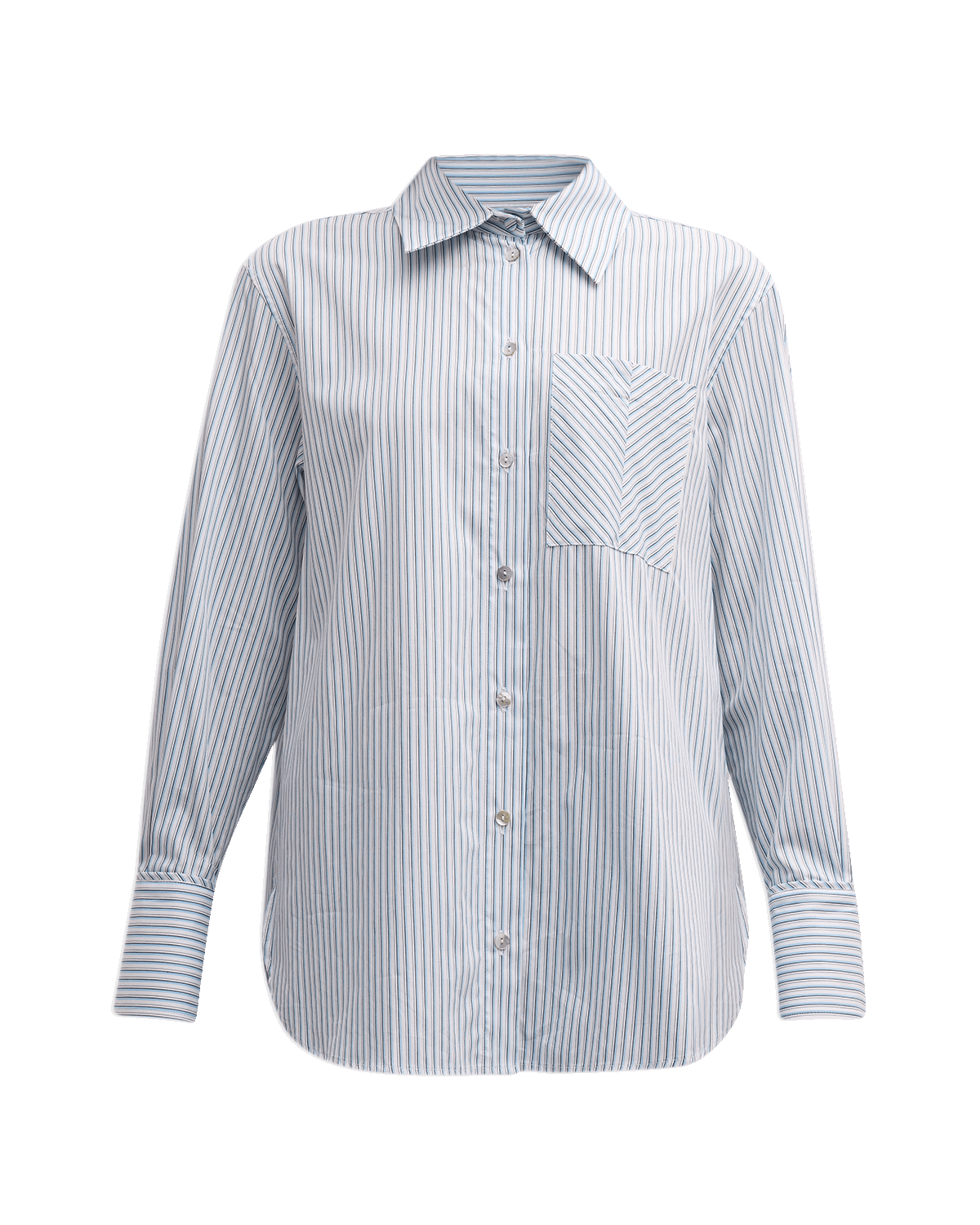 Marella Ignazio Striped Button-Down Cotton Poplin Shirt