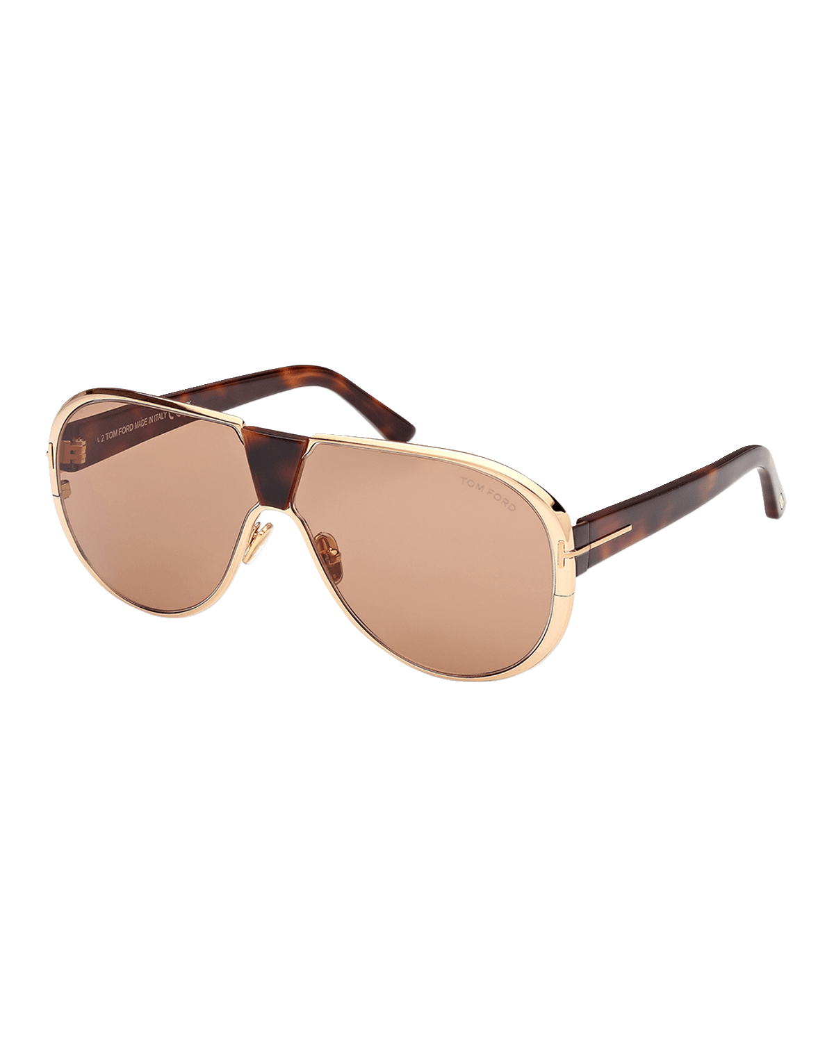 TOM FORD Men's Vicenzo Metal and Acetate Aviator Sunglasses