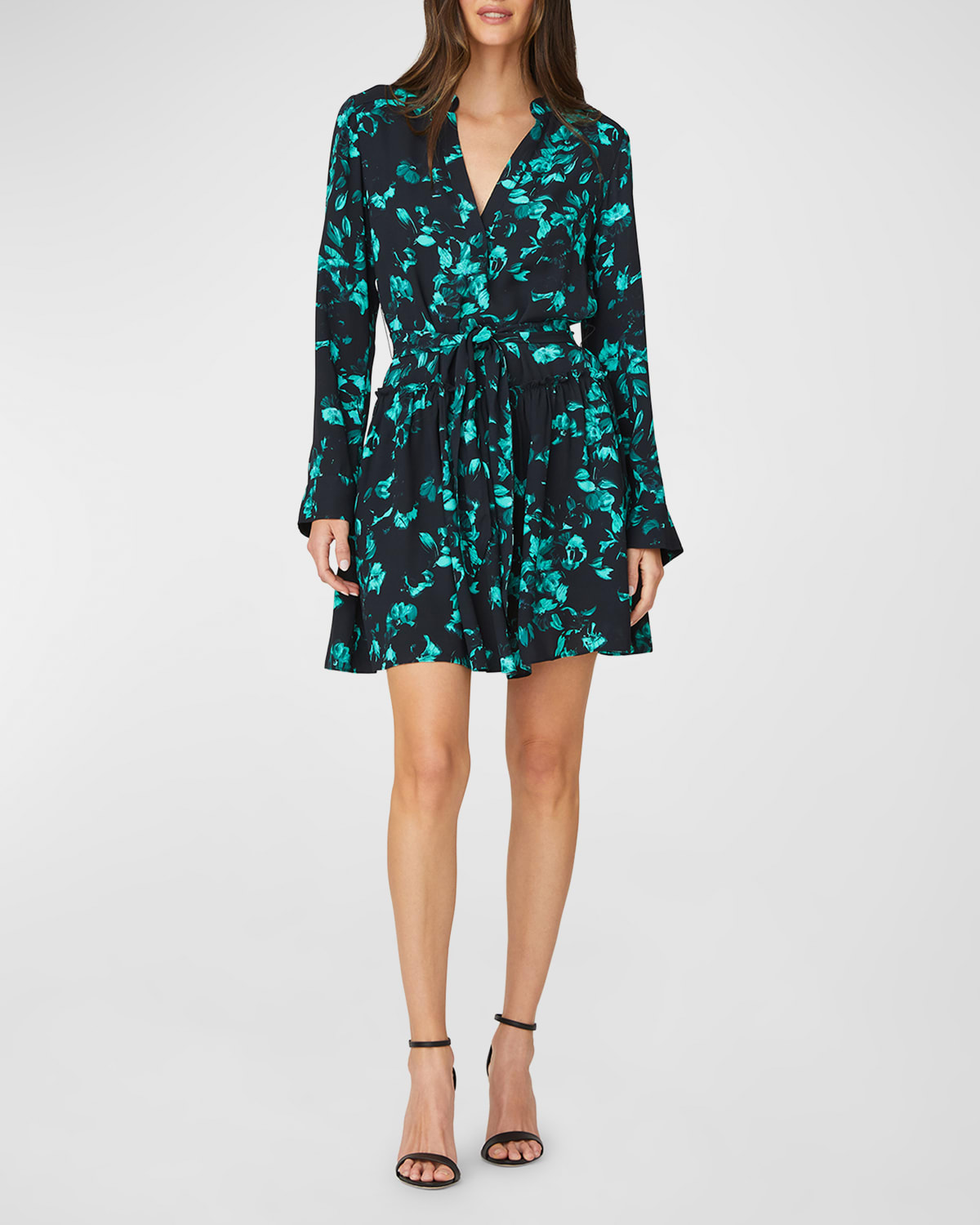 Shoshanna Clarita Floral-Print Flounce Mini Dress