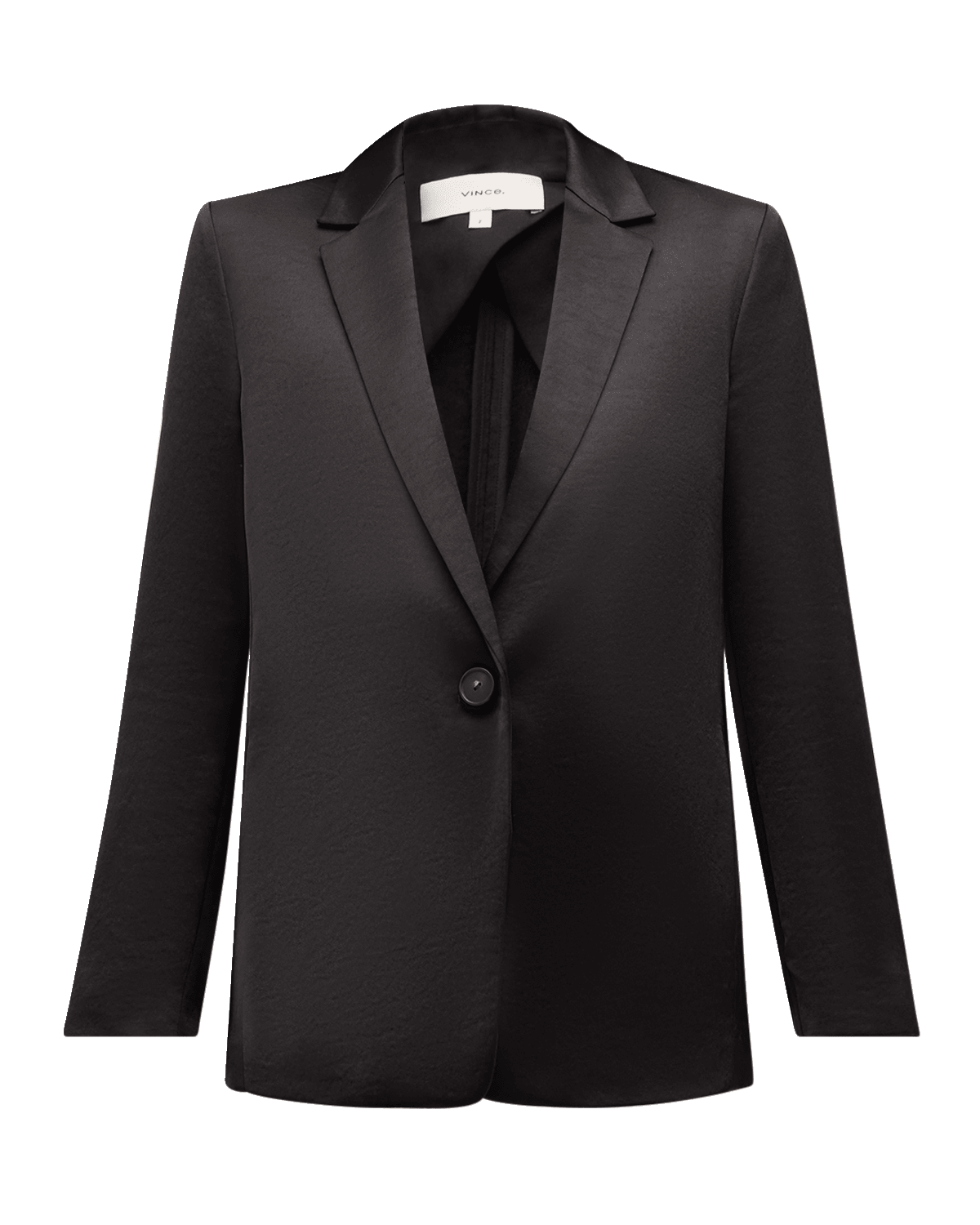 Vince One-Button Fluid Satin Blazer