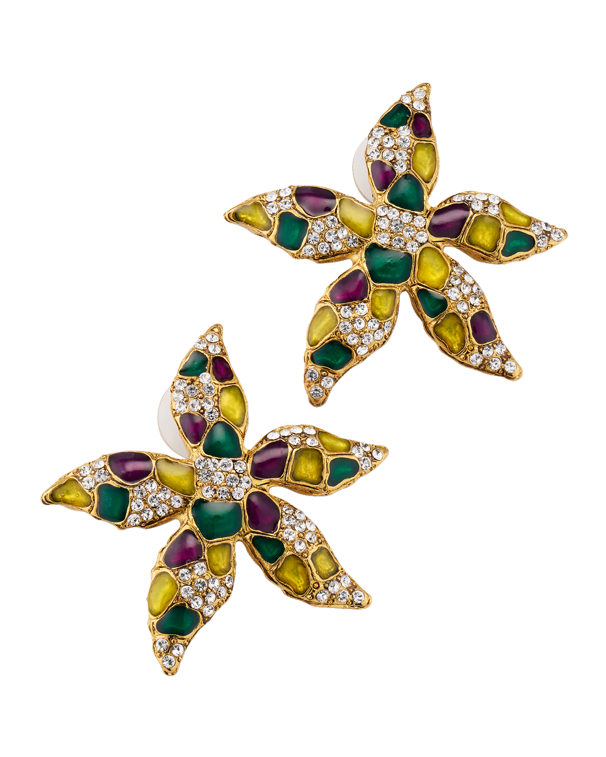 Oscar de la Renta Small Vintage Starfish Earrings