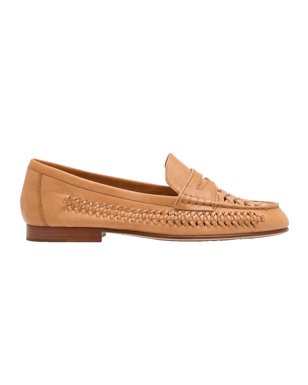 Veronica Beard Woven Leather Penny Loafers