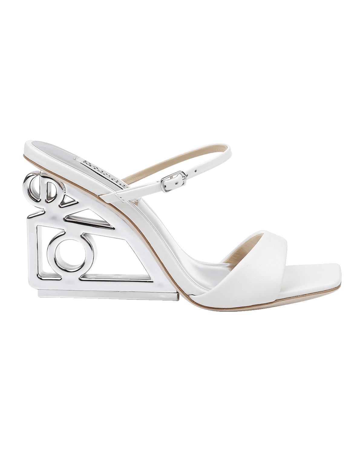 Badgley Mischka Luna Leather Metal-Wedge Sandals