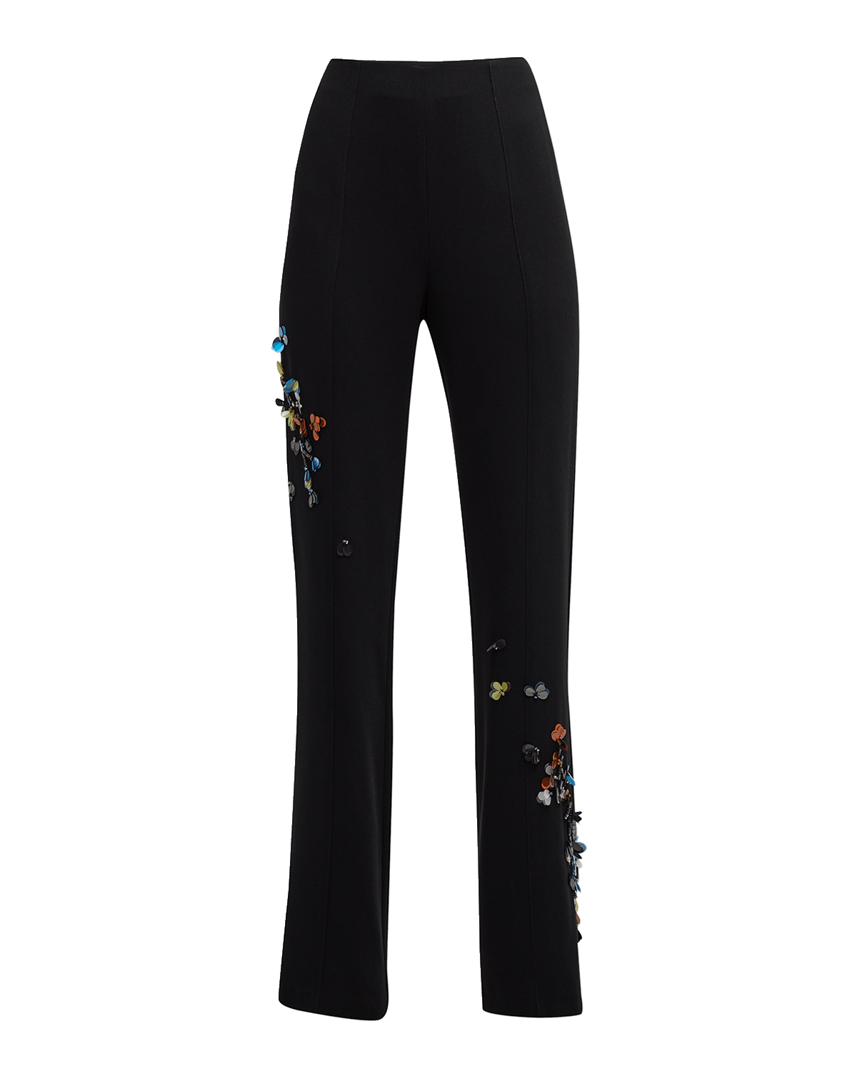 Cinq a Sept Kingsley Sequin Flower Straight-Leg Pants