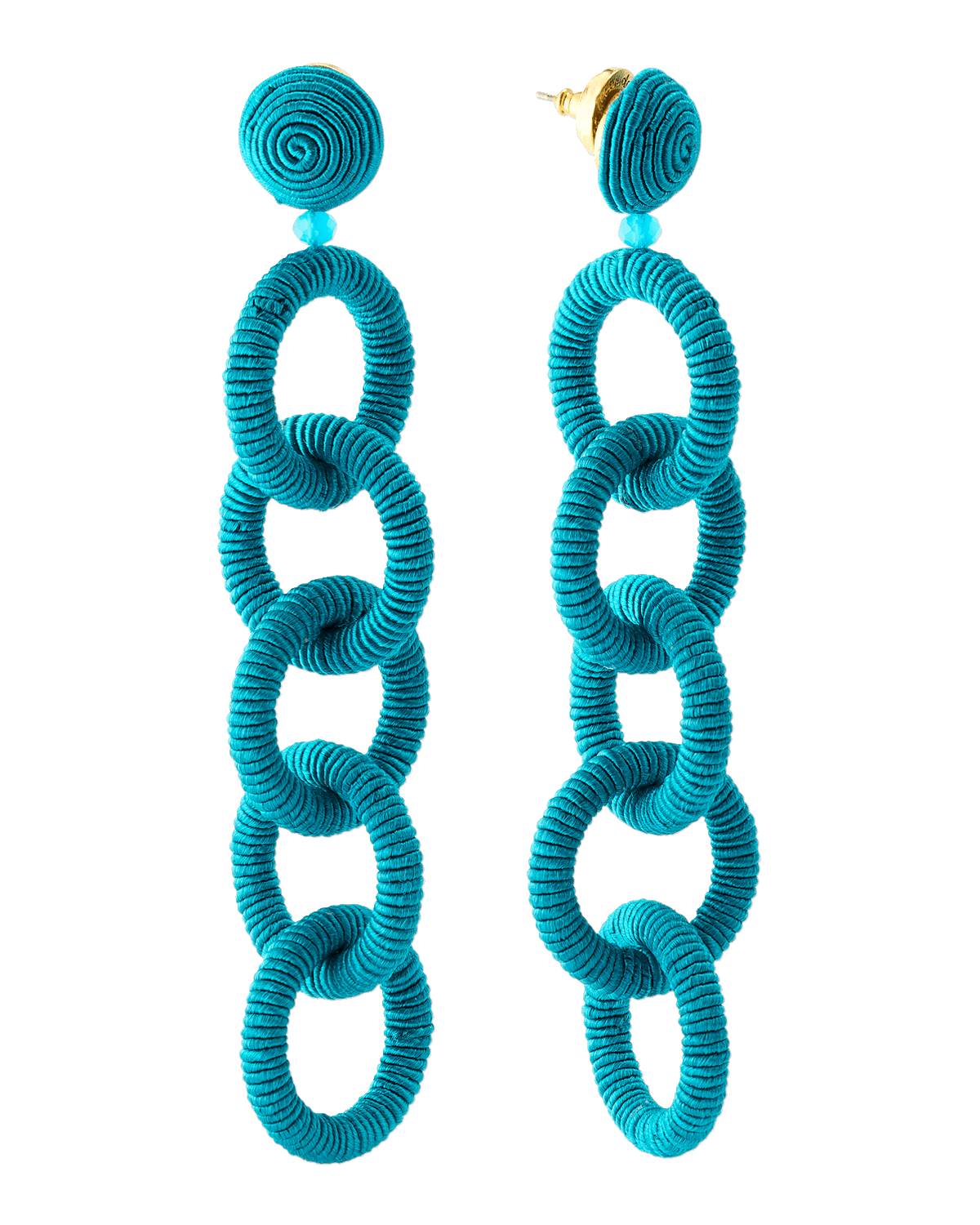 Oscar de la Renta Long Coil Circle Link Earrings