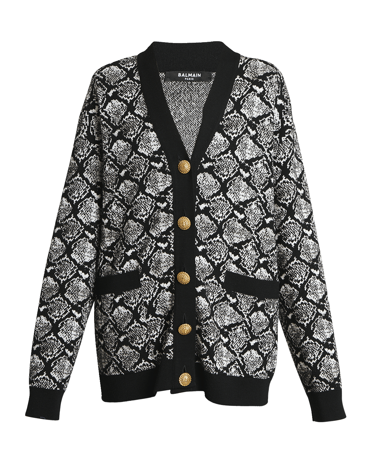 Balmain Python Wool Cardigan