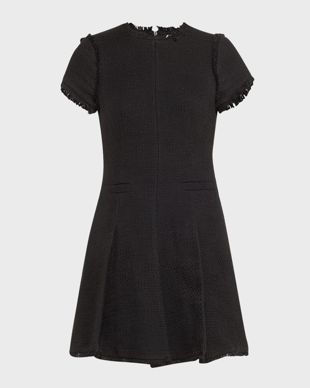 Cinq a Sept Nova Cotton Boucle Pleated Mini Dress