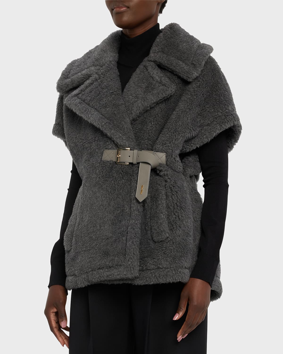 Max Mara Abavo2 Teddy Cape With Buckle