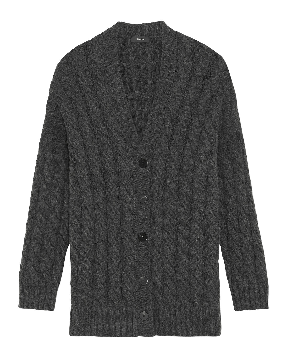 Theory Cashmere and Wool Cable-Knit Cardigan