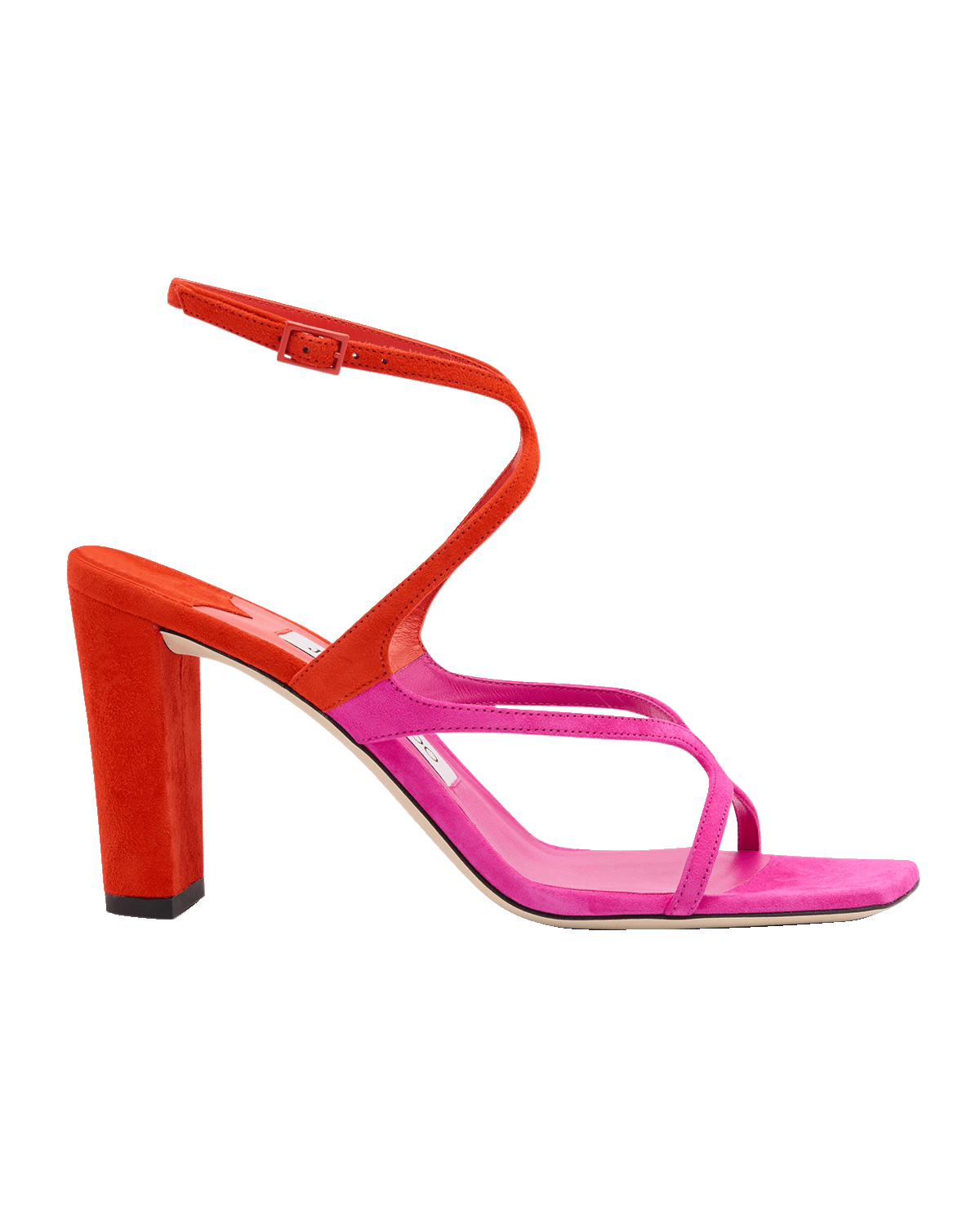 Jimmy Choo Azie Bicolor Suede Ankle-Strap Sandals