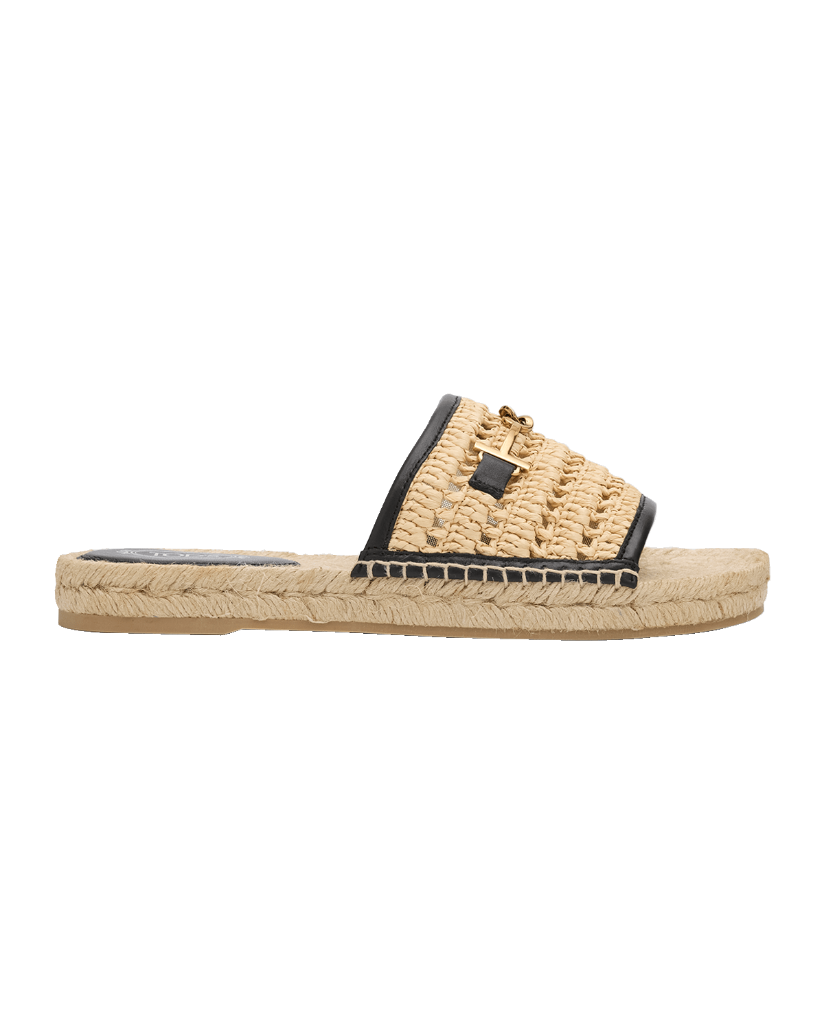 Tod's Raffia T-Ring Slide Espadrilles