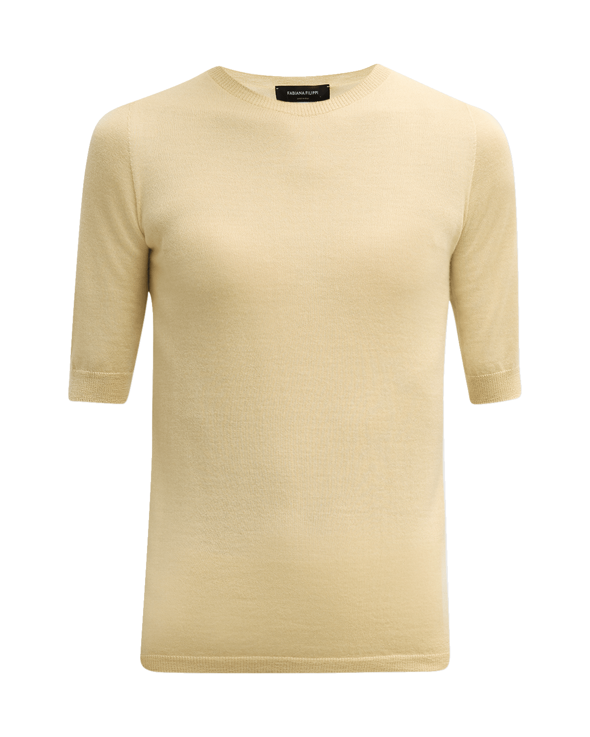 FABIANA FILIPPI Short-Sleeve Crewneck Cashmere-Silk Sweater