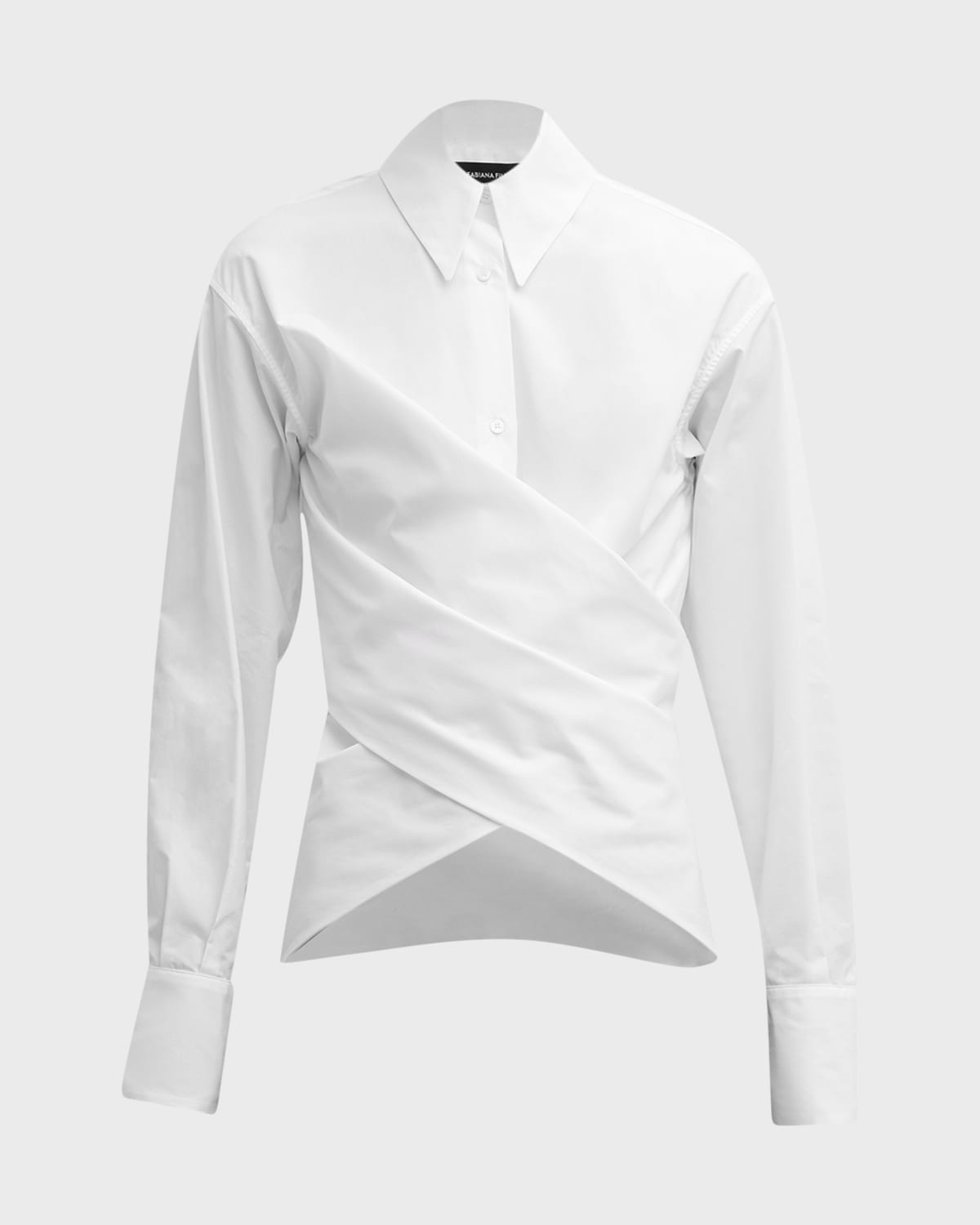 FABIANA FILIPPI Wrap-Front Cutout Cotton Poplin Shirt