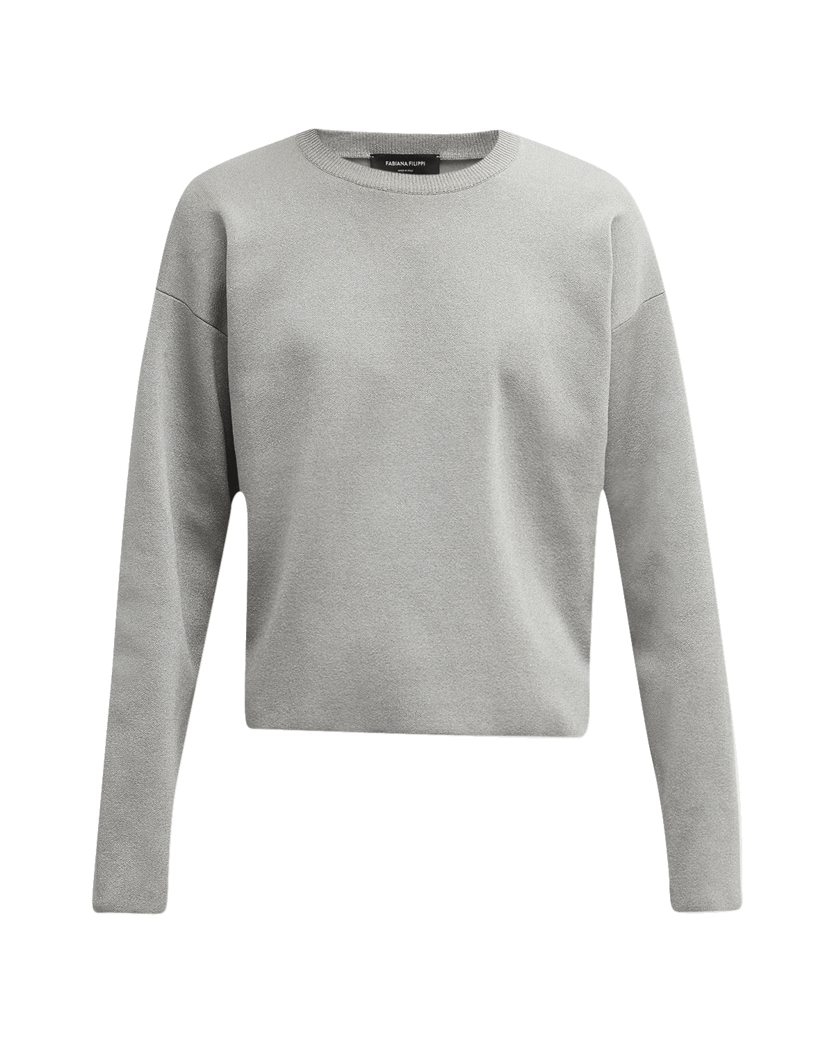 FABIANA FILIPPI Boxy Crewneck Metallic Sweater