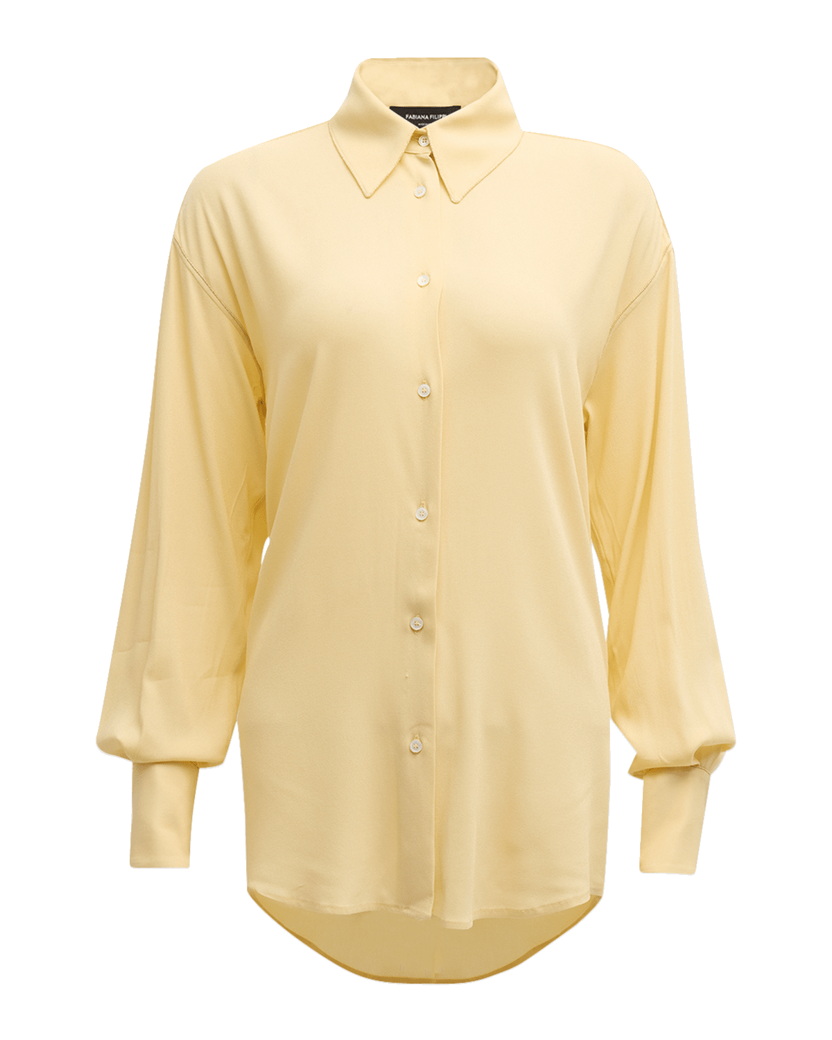 FABIANA FILIPPI Button-Down Bead-Trim Sable Shirt