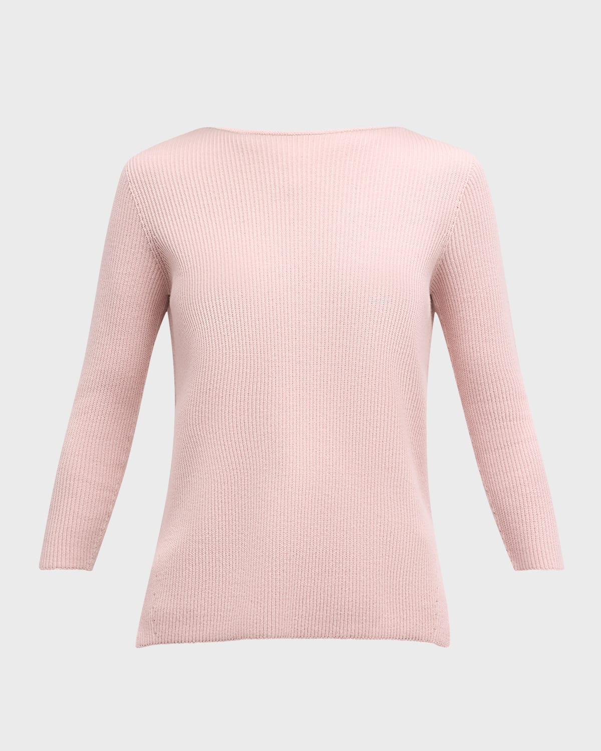 FABIANA FILIPPI Ribbed 3/4-Sleeve Boatneck Sweater