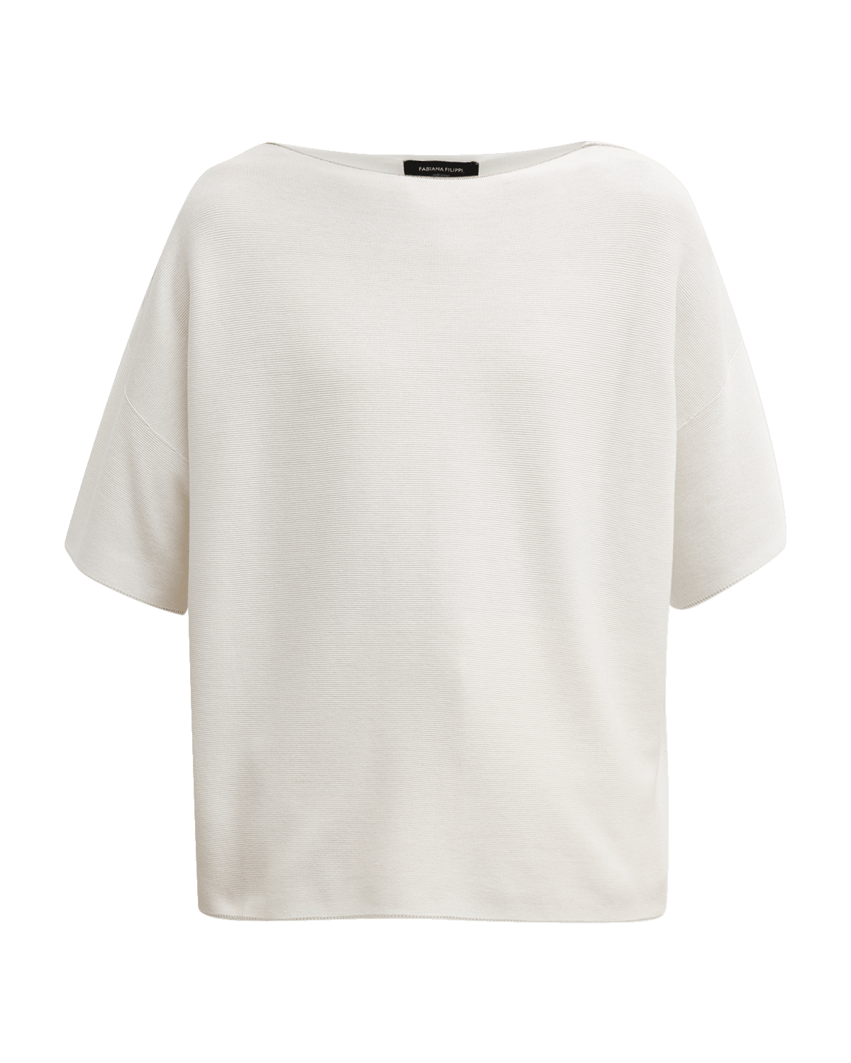 FABIANA FILIPPI Bead-Trim Boat-Neck Cotton Sweater