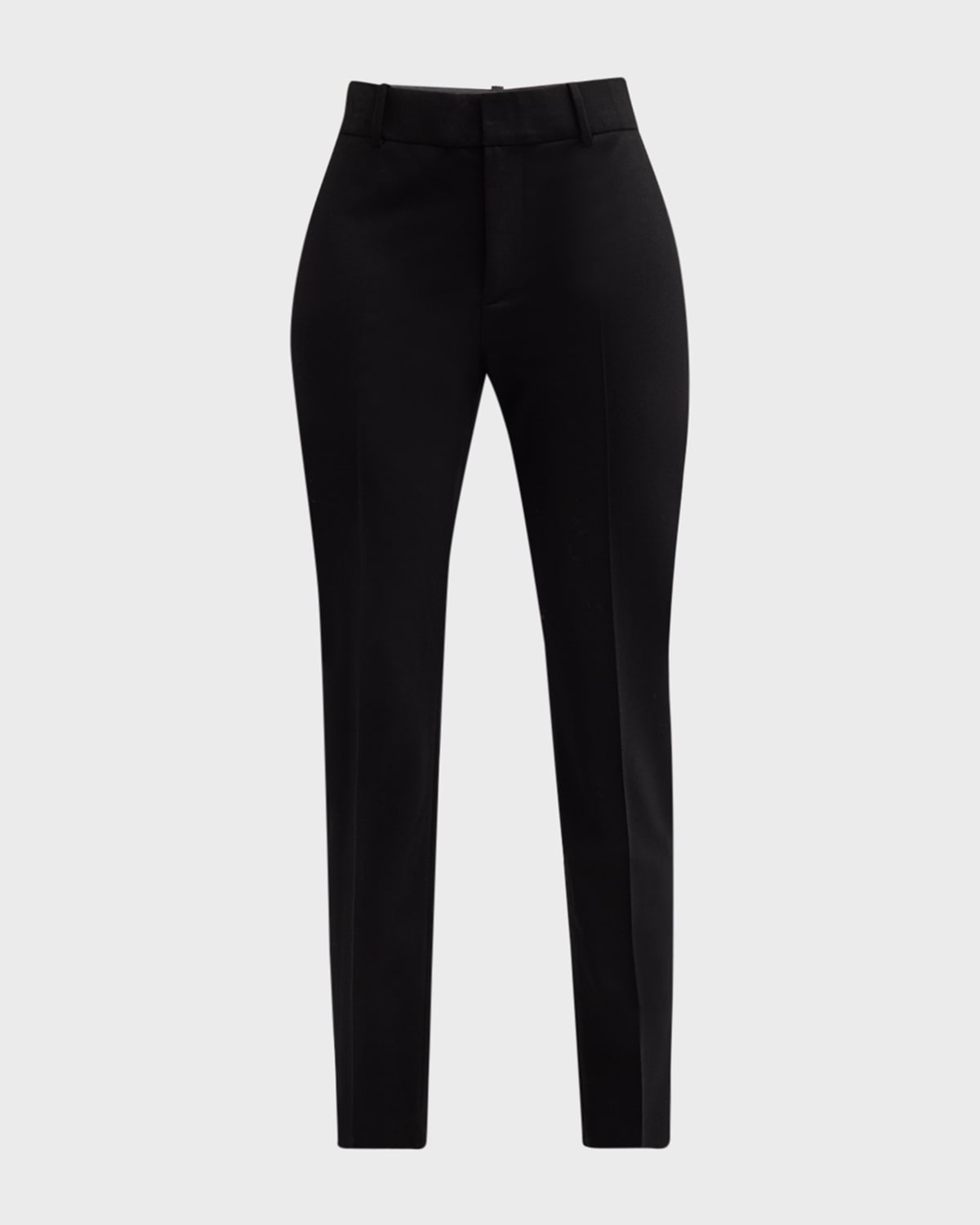 Nili Lotan Lino Mid-Rise Wool Skinny-Leg Zip-Hem Pants