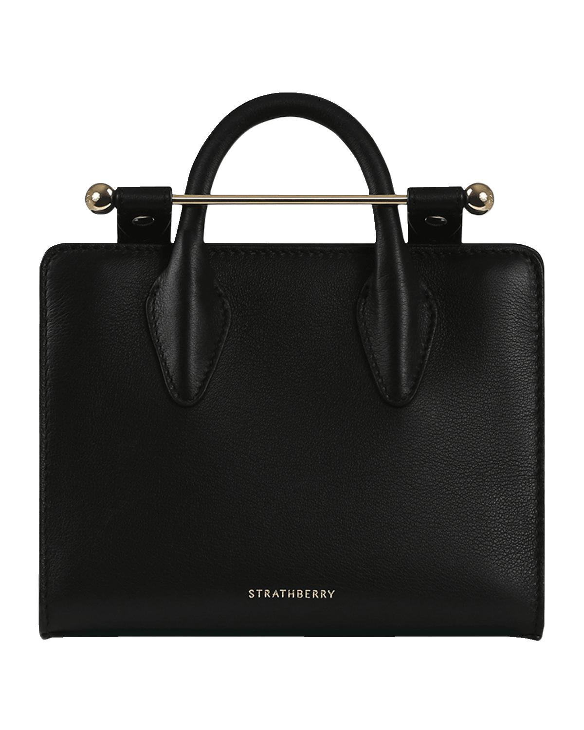 STRATHBERRY Nano Metal Bar Leather Tote Bag