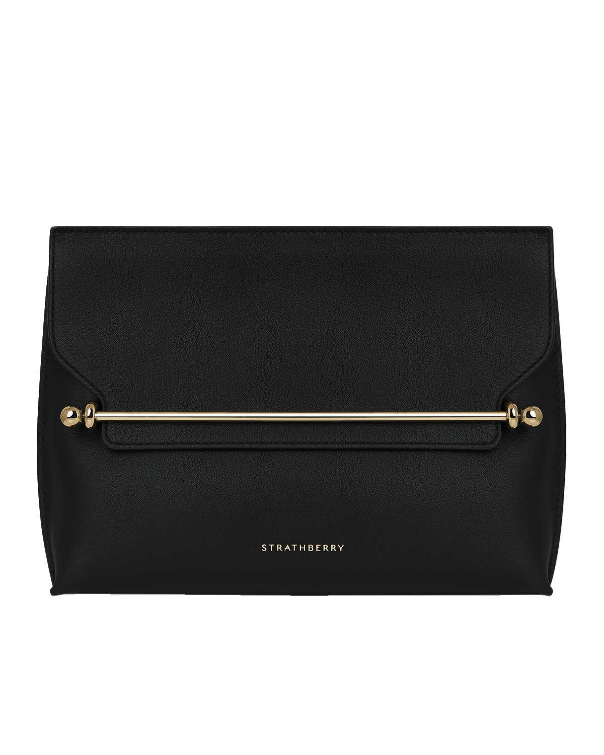STRATHBERRY Stylist Metal Bar Leather Clutch Bag