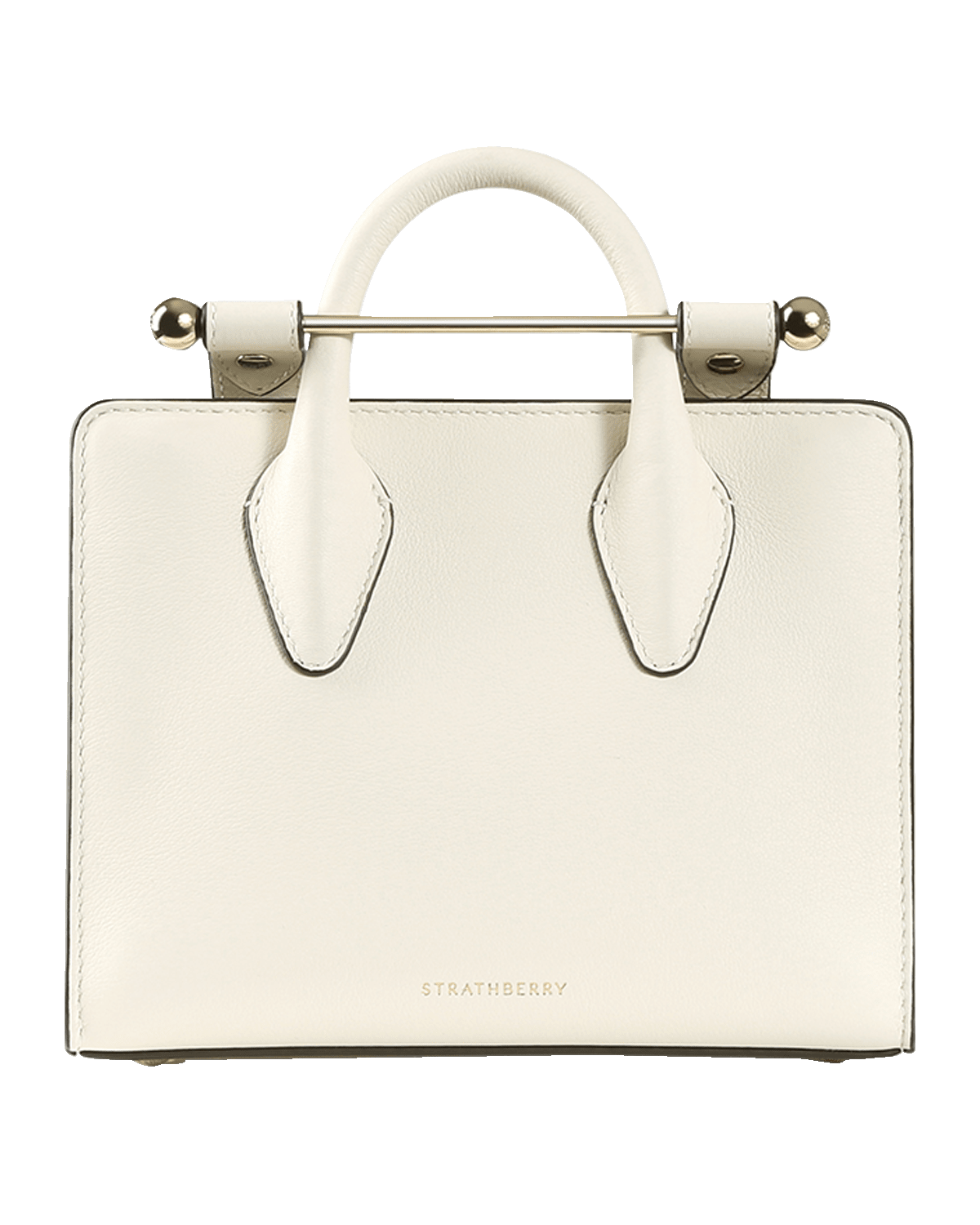 STRATHBERRY Nano Metal Bar Leather Tote Bag