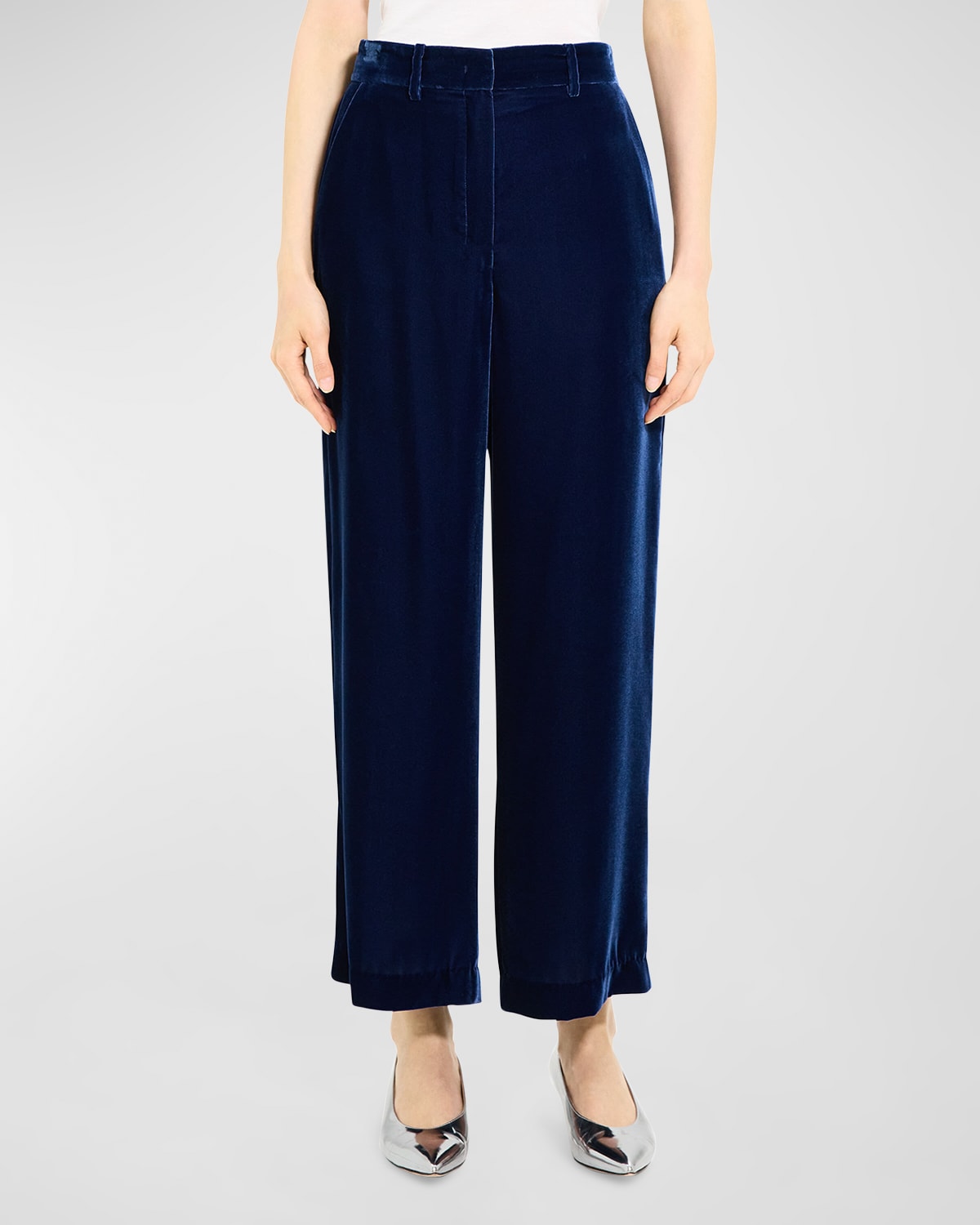 Theory Velvet Relax Straight-Leg Pants