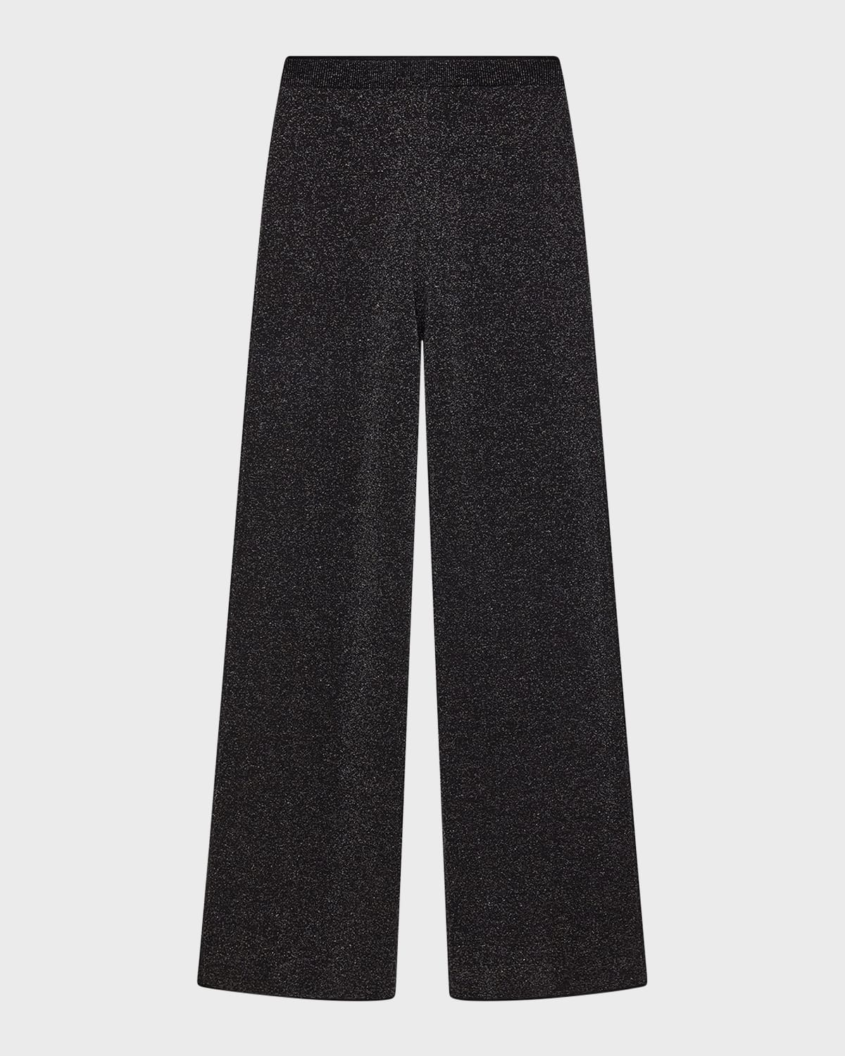 Joseph Metallic Mid-Rise Straight-Leg Lurex-Wool Pants