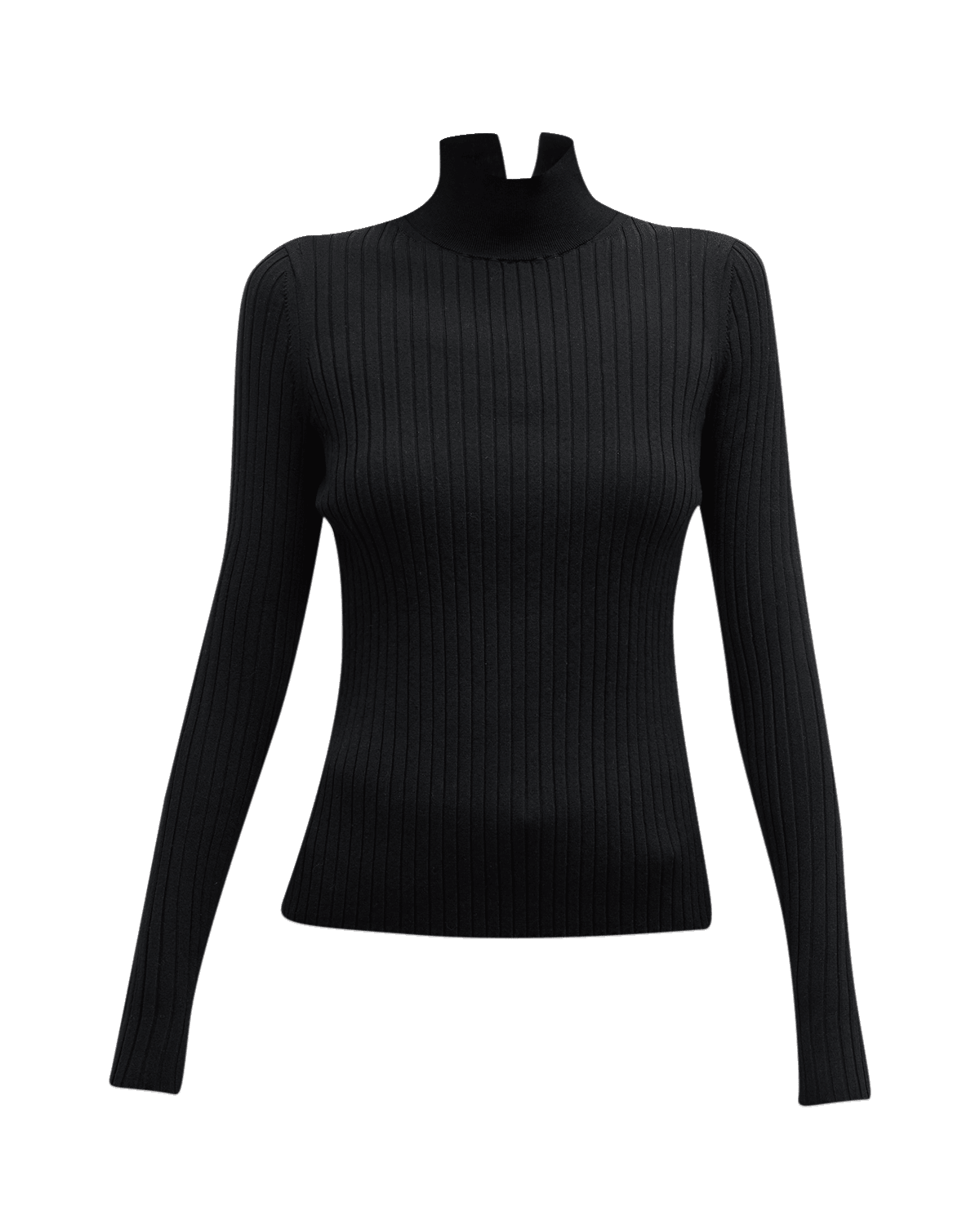 Lafayette 148 New York Ribbed Stand-Collar Sweater