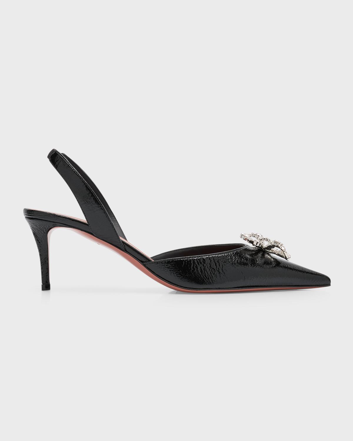 Amina Muaddi Rosie Crystal Bow Slingback Pumps