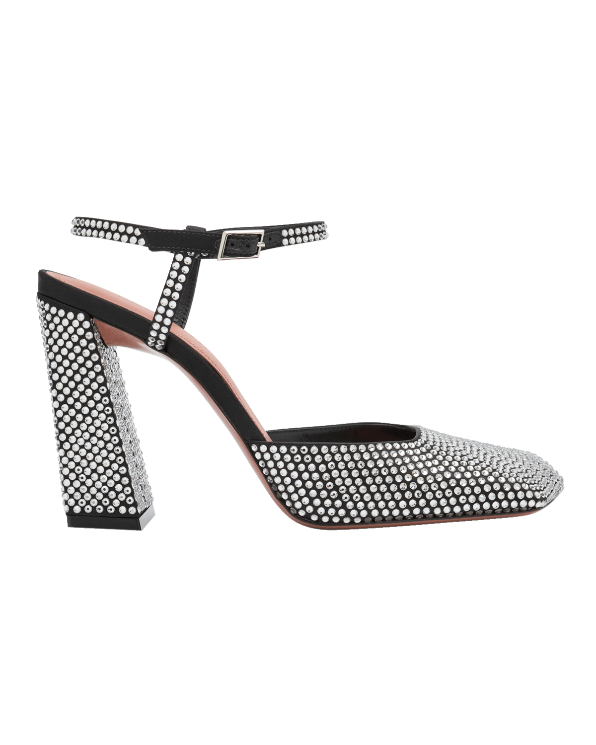 Amina Muaddi Charlotte Crystal Ankle-Strap Pumps