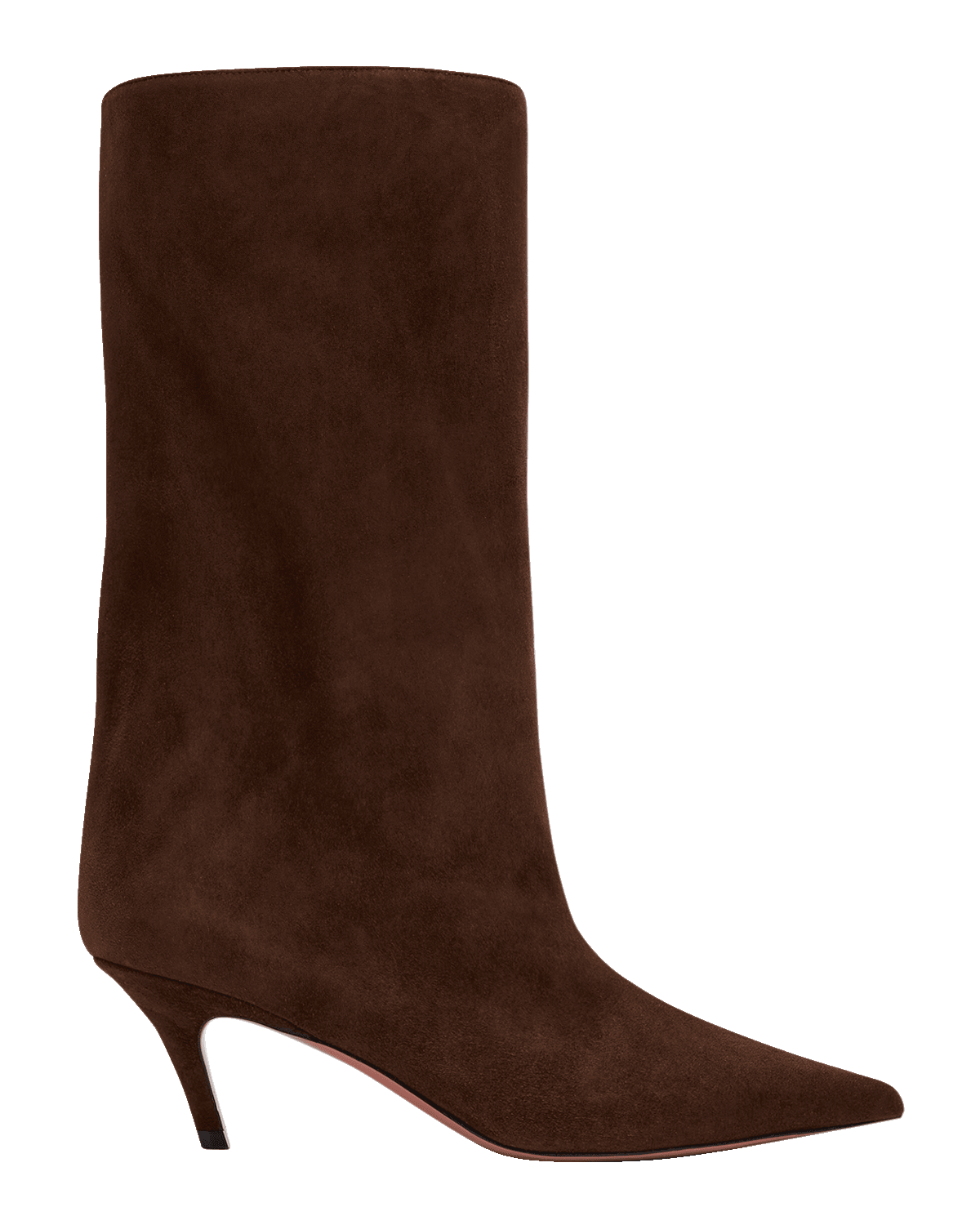 Amina Muaddi Fiona Suede Stiletto Mid Boots