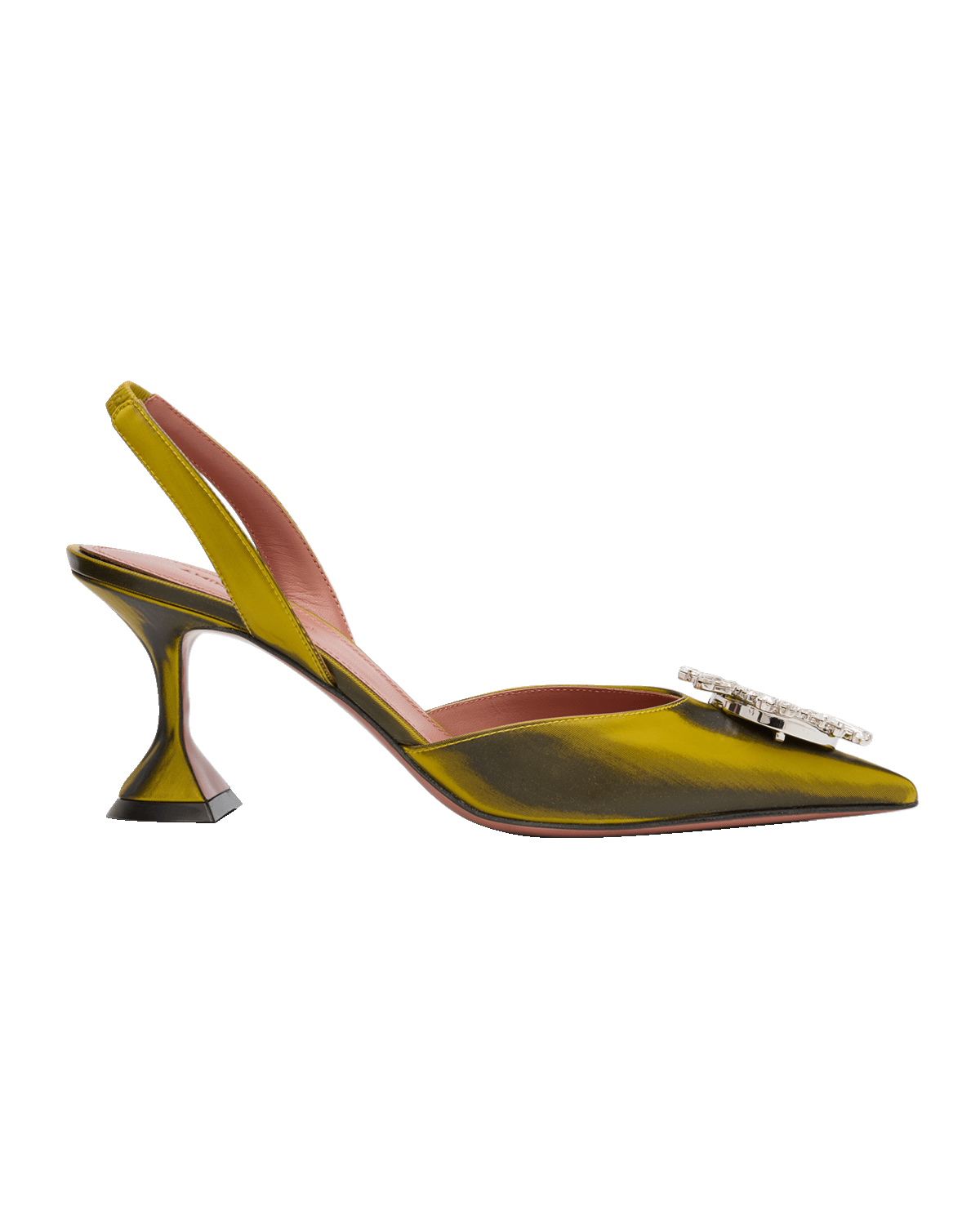 Amina Muaddi Begum Mirror Ornament Slingback Pumps