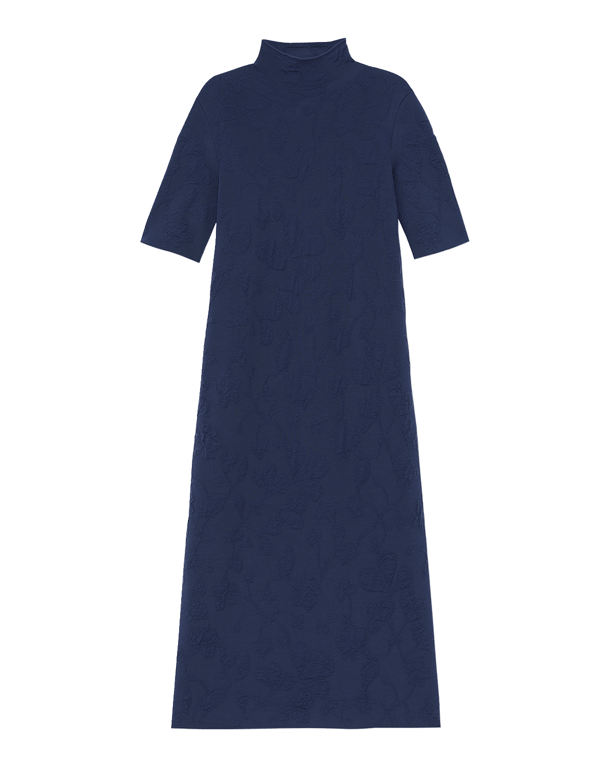 Lafayette 148 New York Mock-Neck Floral Jacquard Midi Sweater Dress