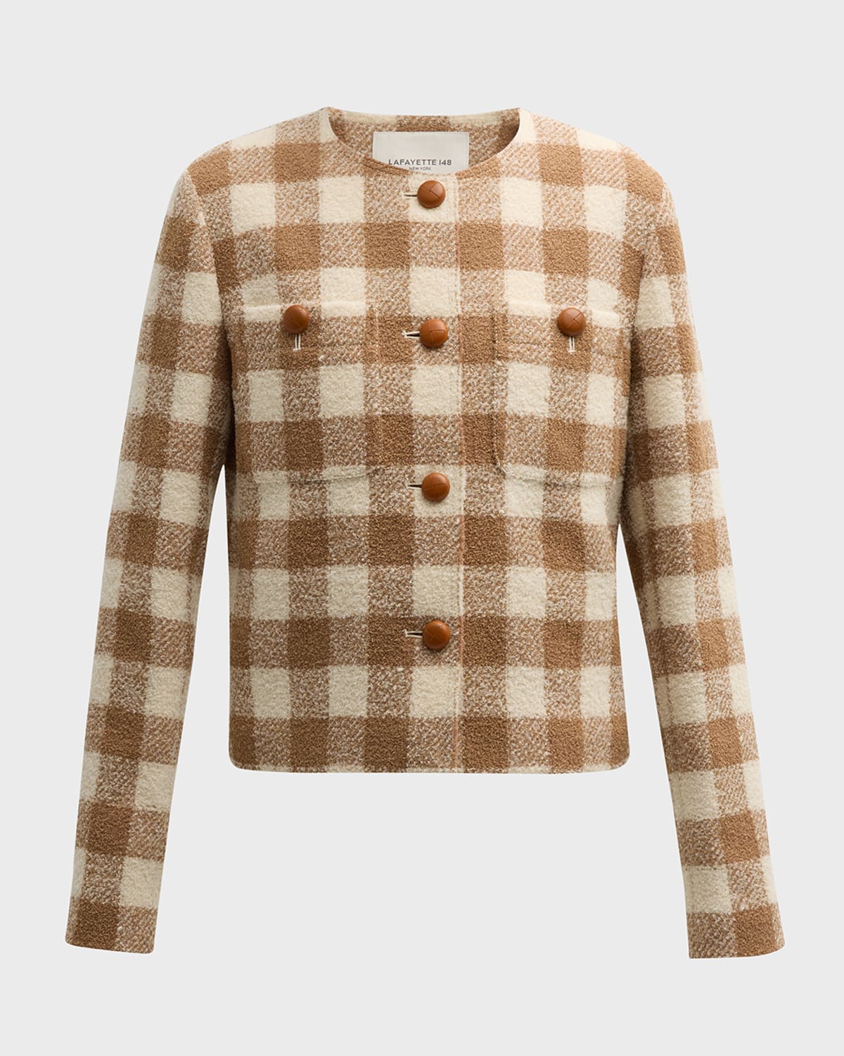 Lafayette 148 New York Button-Down Plaid Jacket